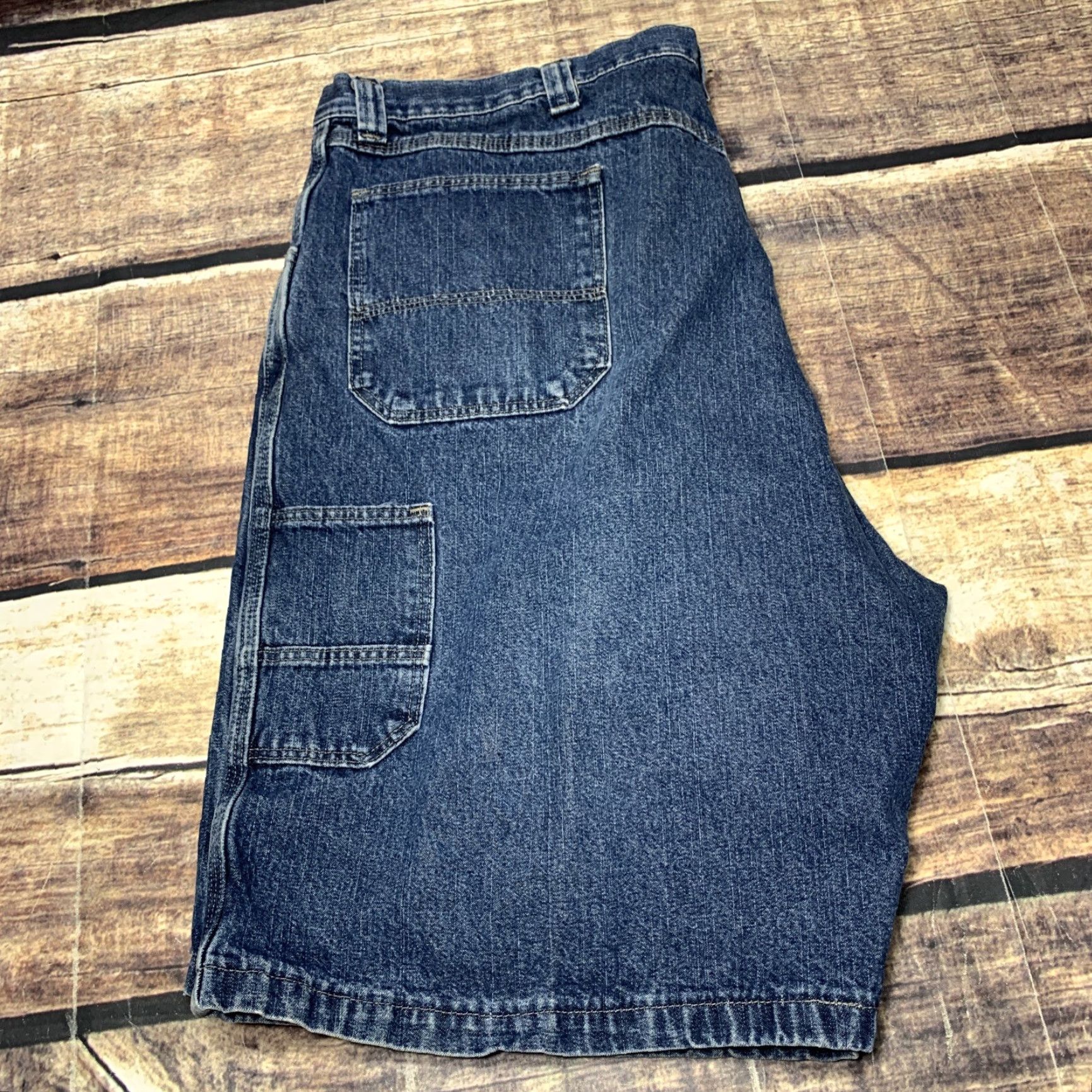 Wrangler VINTAGE Wrangler Carpenter Shorts Blue Jean Mens Size 42 Denim Work Cargo Hero Hammer Size US 42 / EU 58 - 7 Thumbnail