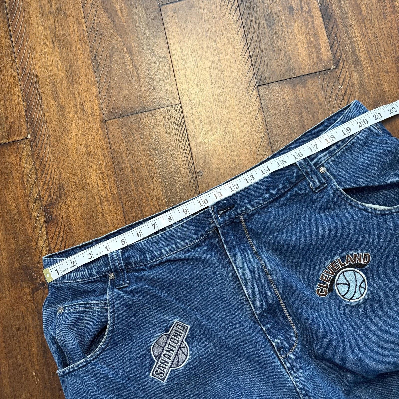 Vintage Y2K Hip Hop NBA Teams Denim Shorts Mens 42 Blue NBA Size US 42 / EU 58 - 8 Thumbnail