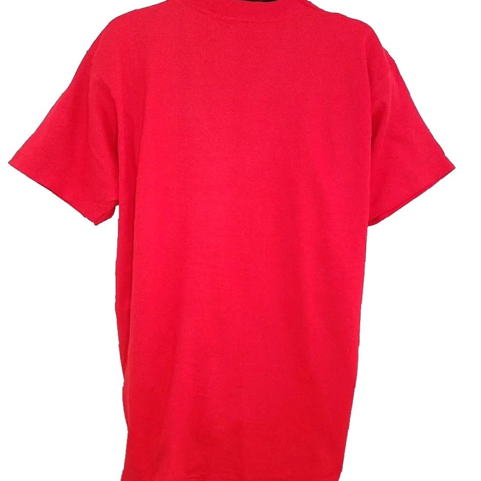 Fruit Of The Loom VINTAGE St Justin Parish Mens T Shirt Red XL 90s 1991 Roman Catholic Made In USA Fruit of the Loom Shirt Graphic Tee Mens Size US XL / EU 56 / 4 - 5 Thumbnail