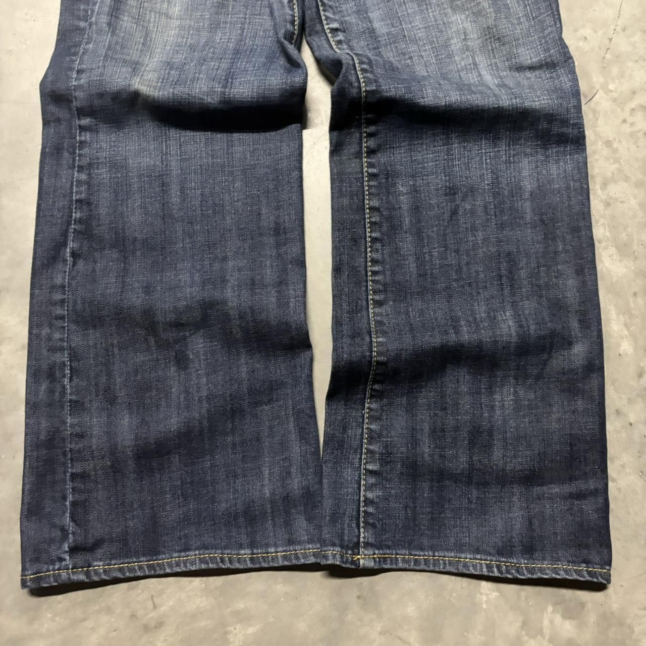 Japanese Brand × Vintage Crazy Vintage Y2K/2000s Grunge Dark Wash Bootcut Denim Jeans! Size US 34 / EU 50 - 6 Thumbnail