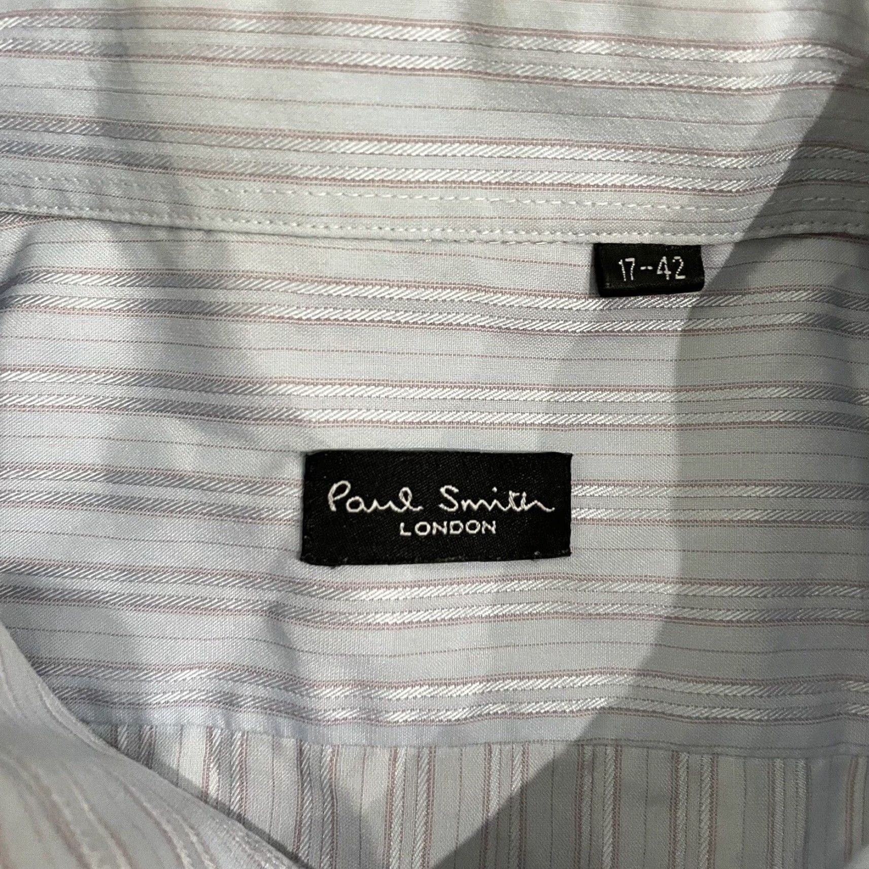 Paul Smith PAUL SMITH Dress Shirt Mens 17 Short Sleeve Multicolor London Vertical Stripe Button-Up Shirt 17 Mens Size 46R - 4 Thumbnail