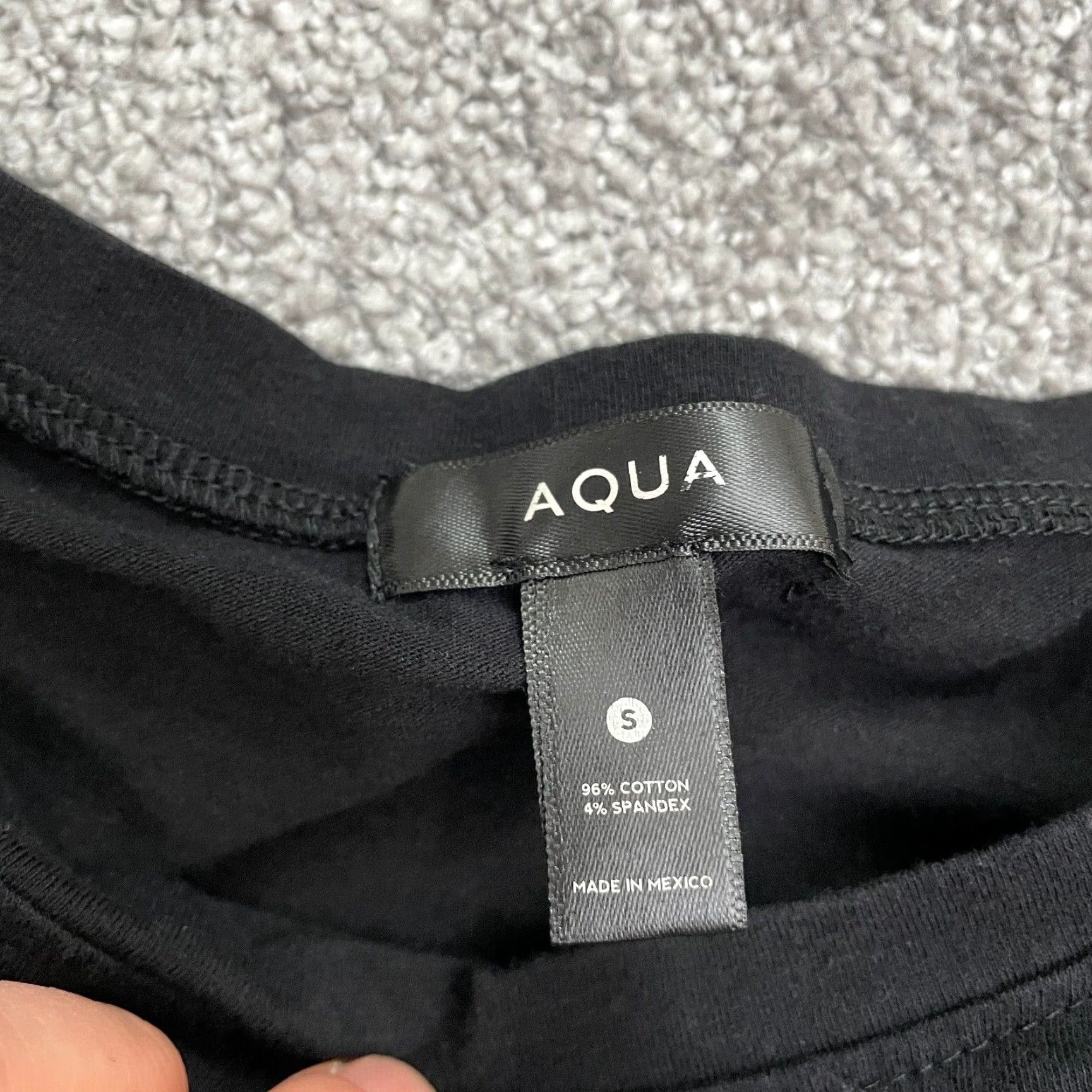 AQUA Aqua Tunic Blouse Womens Small Black Casual Knit Padded Sleeve Top Size S / US 4 / IT 40 - 4 Thumbnail
