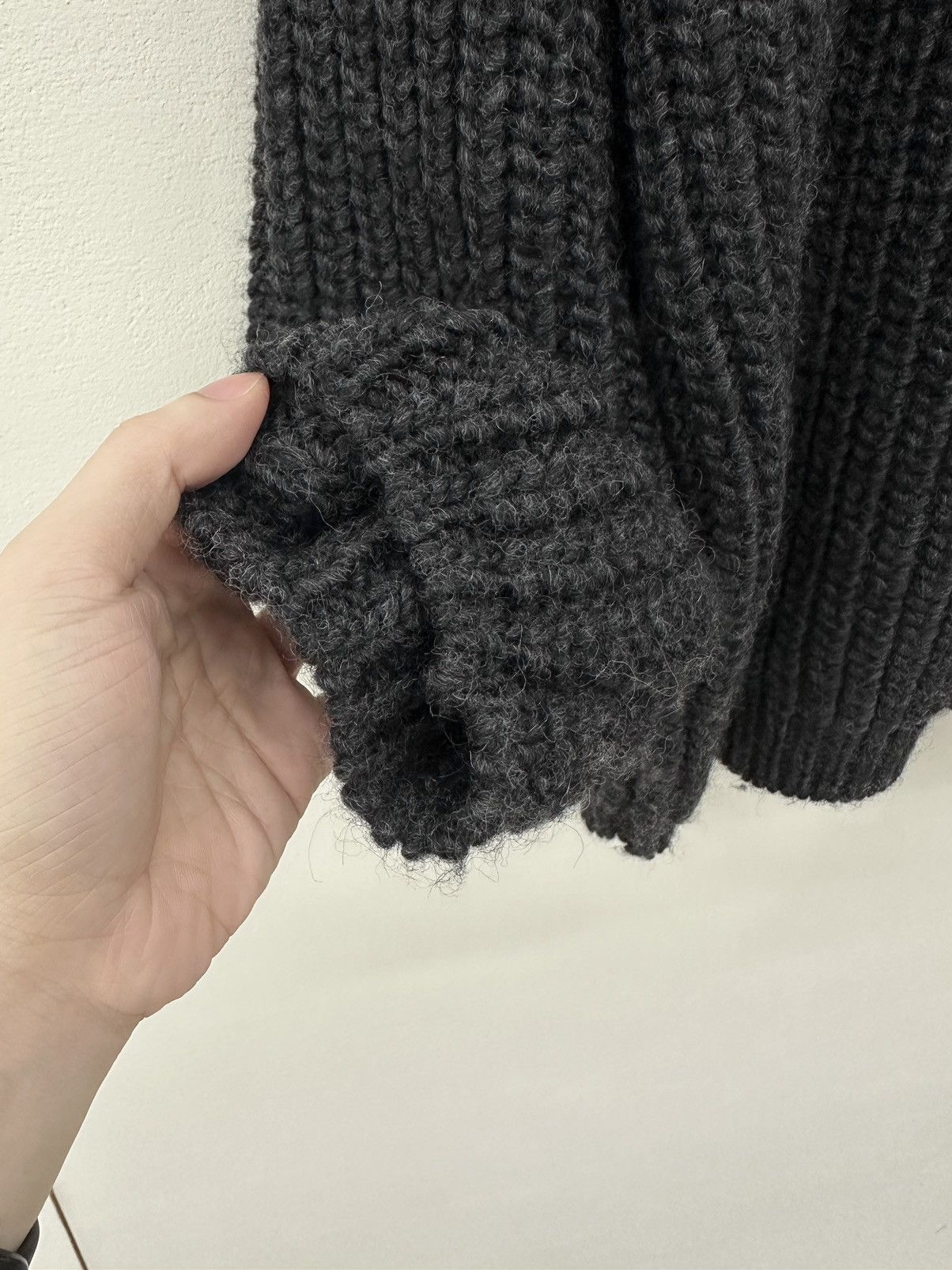 Our Legacy OUR LEGACY BIG PIQUET WOLF GREY CHUNKY WOOL KNITS Size US S / EU 44-46 / 1 - 5 Thumbnail