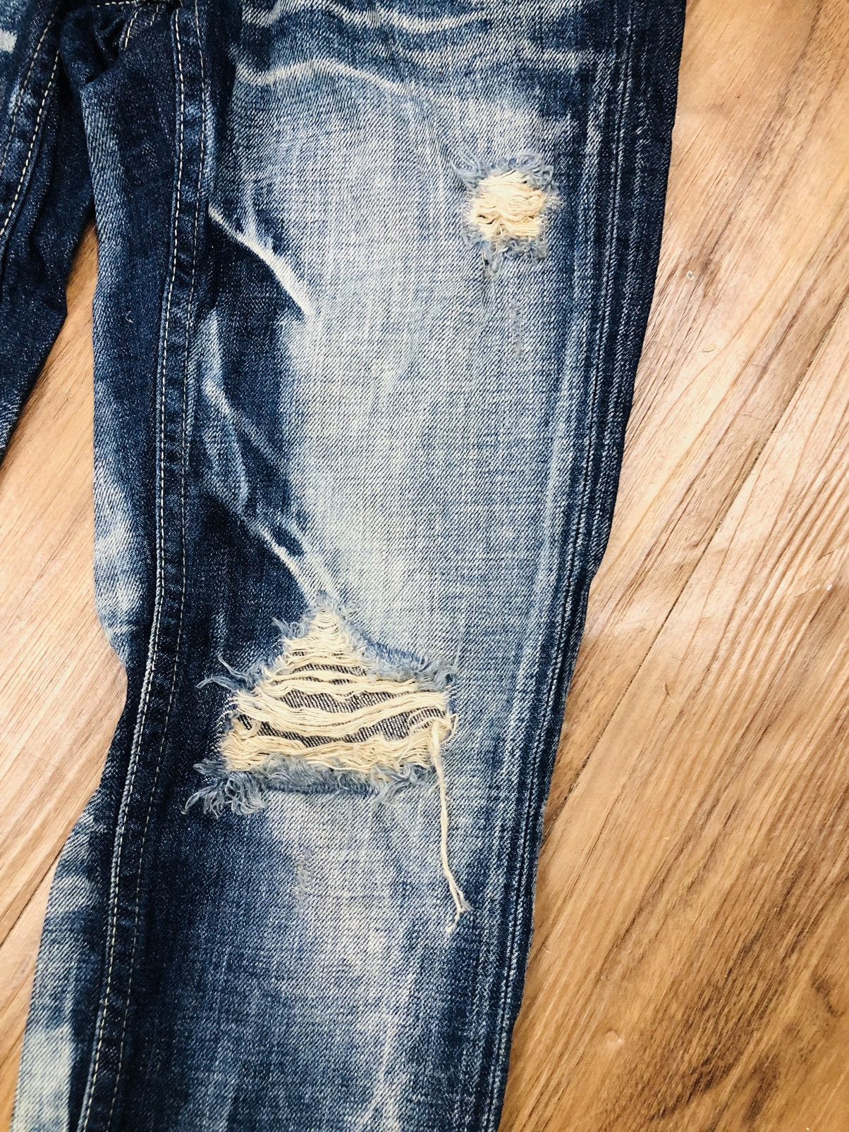 If Six Was Nine Varosh Designer Ripped Jeans with Ankle Zips (40) Size 42" / US 20 - 6 Thumbnail