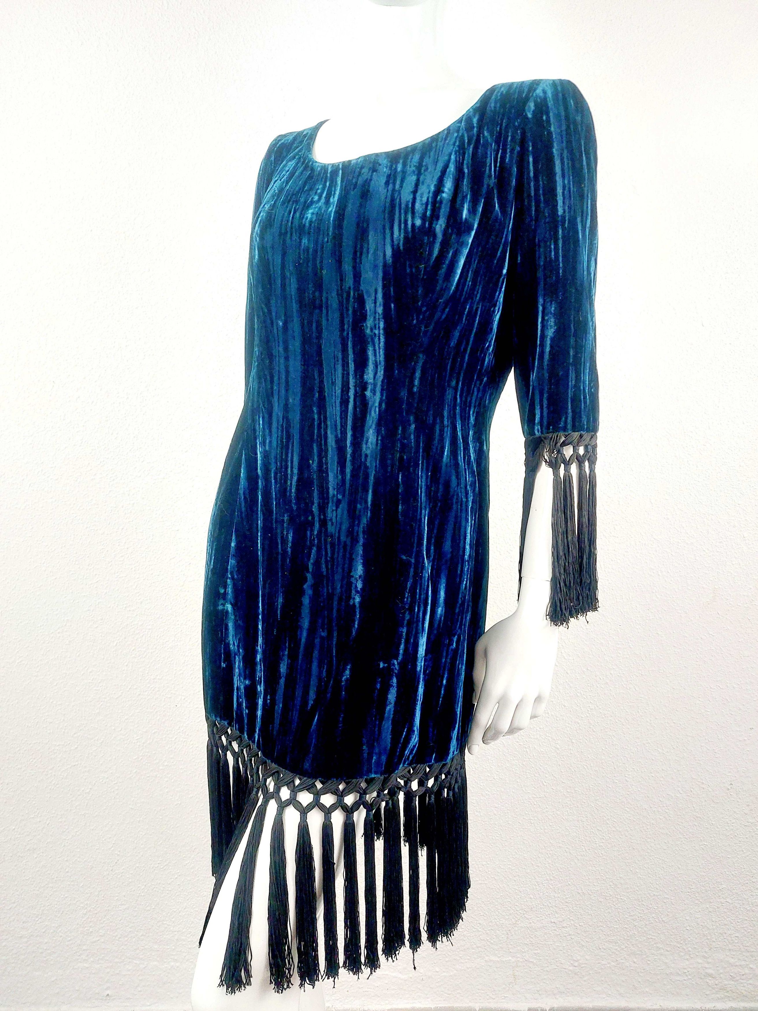 Yves Saint Laurent 1998 Runway Yves Saint Laurent Rive Gauche Finge Dress Size M / US 6-8 / IT 42-44 - 12 Thumbnail