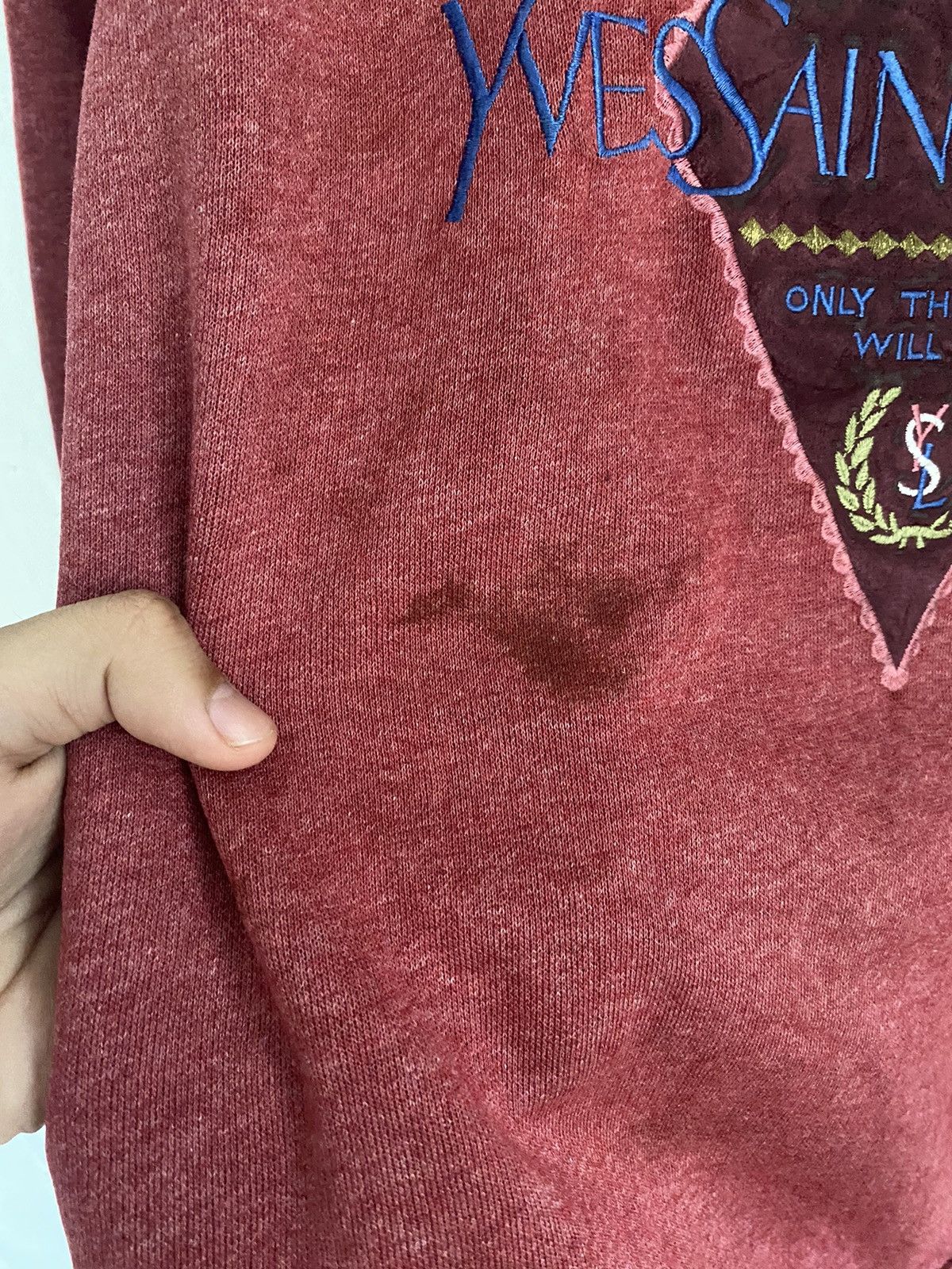 Yves Saint Laurent Vintage Yves Saint Laurent Embroidered Maroon Crewneck Size US S / EU 44-46 / 1 - 2 Thumbnail