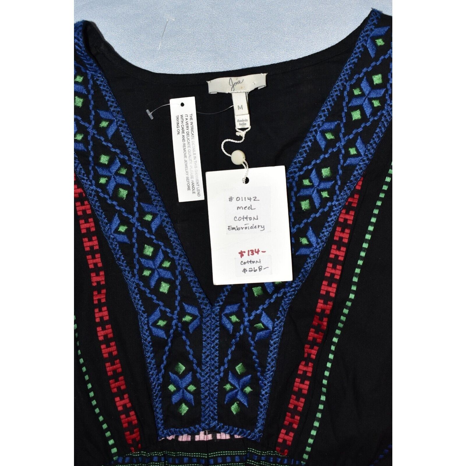 Joie B0 NWT JOIE Sada Black Cotton Embroidered Mini Dress M $268 Size M / US 6-8 / IT 42-44 - 7 Thumbnail