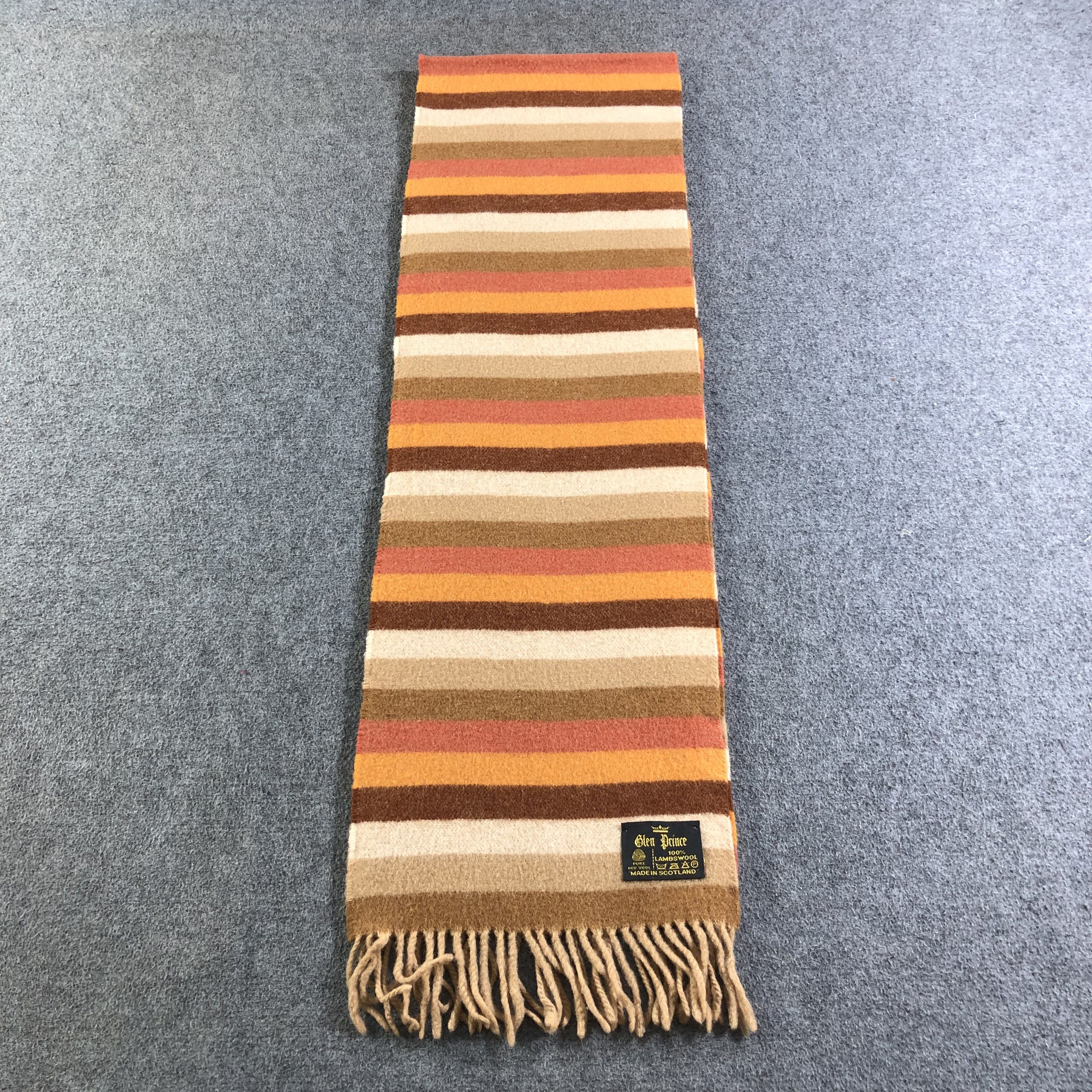 Vintage Glen Prince Striped Wool Scarf Muffler V1864 Size ONE SIZE - 2 Thumbnail