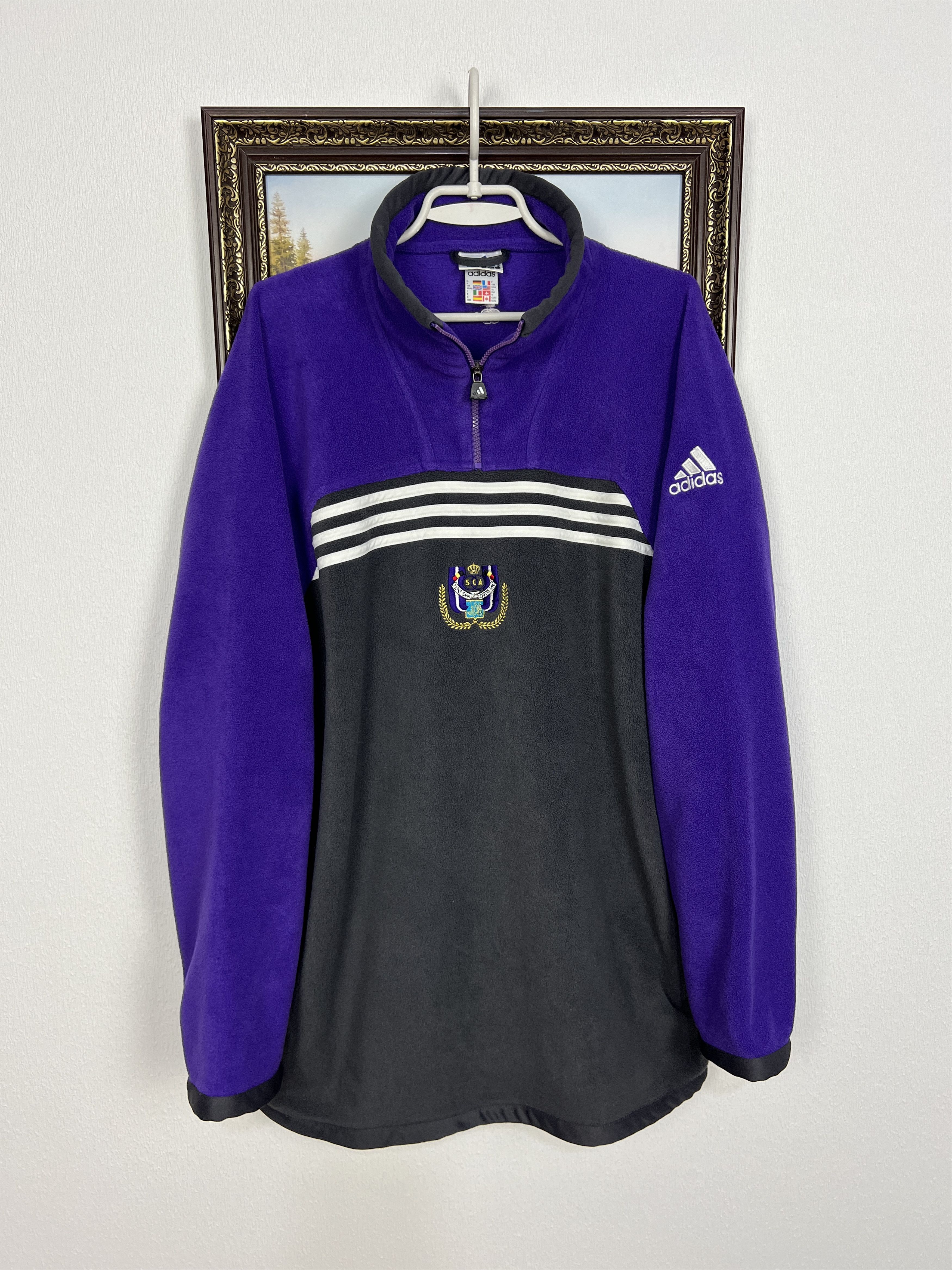 Adidas Vintage 90's Anderlecht Football Fleece Jacket Track Top Size US XL / EU 56 / 4 - 1 Thumbnail