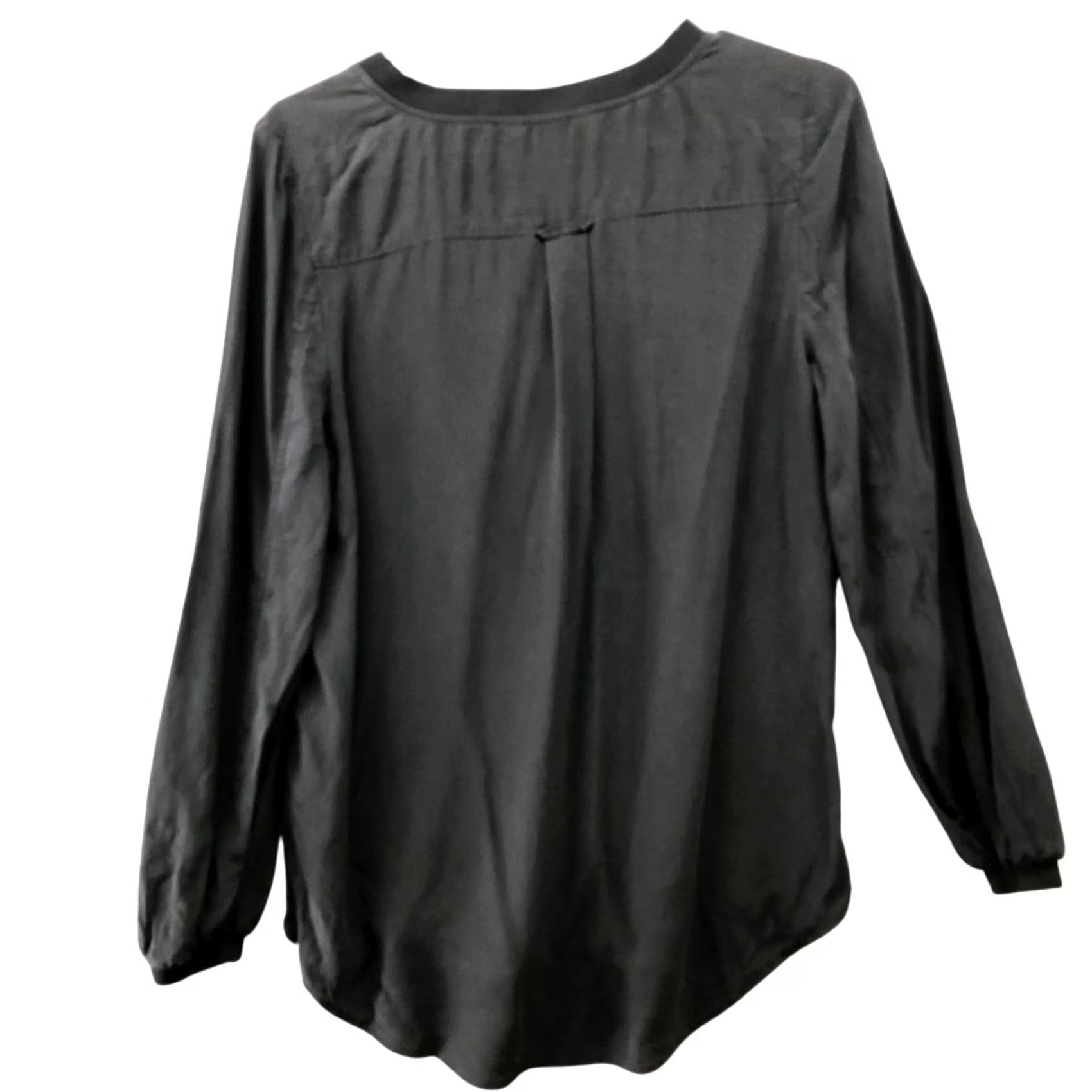 Vintage Autograph 100% Silk Long Sleeve Blouse Womens 4 (S) UK 8 Black V-Neck Shirt Blouse Womens Regular Modern Basic/Silk/Black/V-Neck Size S / US 4 / IT 40 - 2 Thumbnail