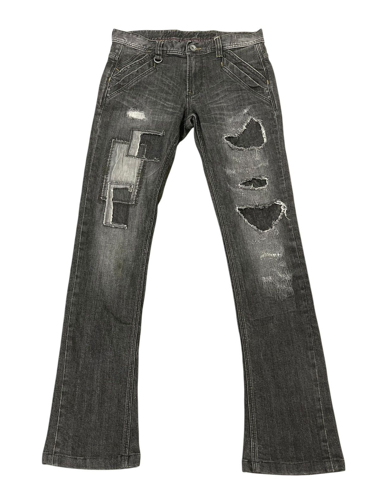Japanese Brand Skinny Jeans Nicole Club Japan Patchwork Faded 2🟦5 Size US 30 / EU 46 - 1 Thumbnail