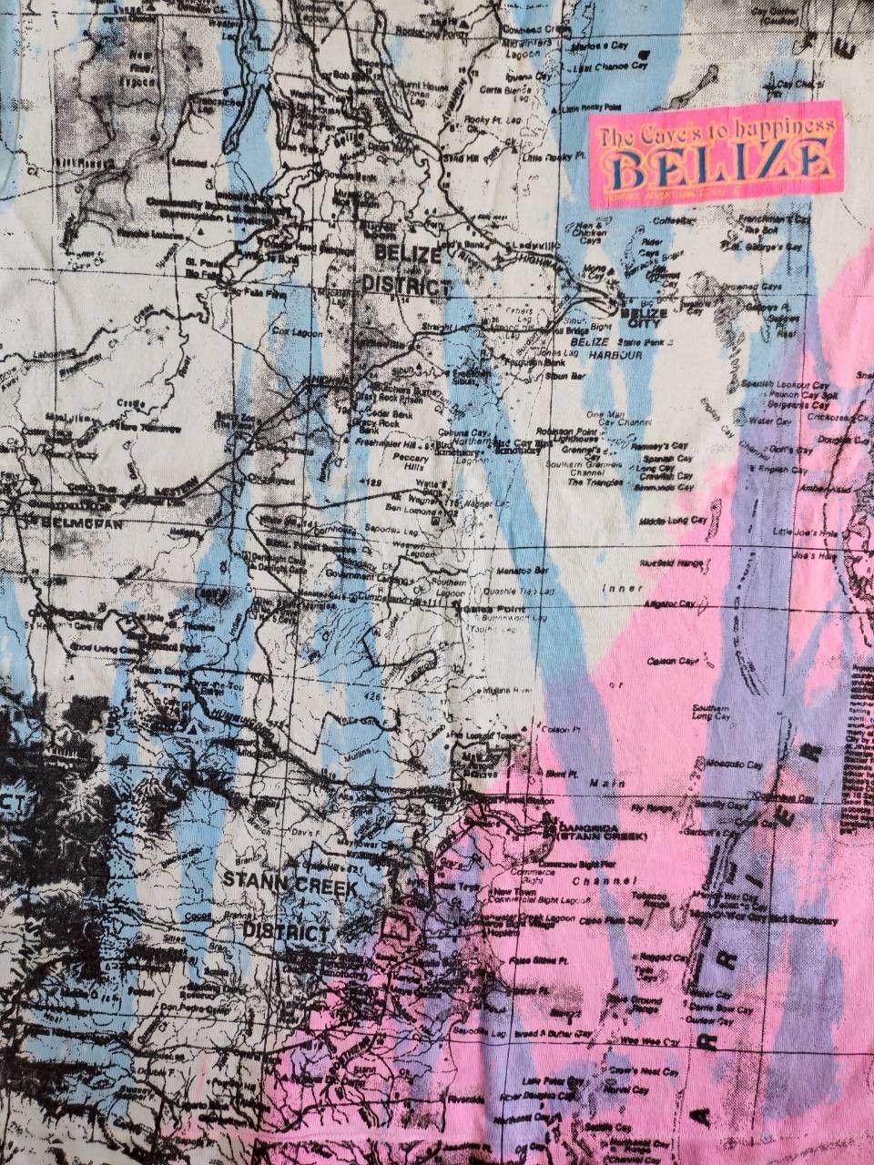 Other rare overprinted 2 sides belize map t shirt single stitch Size US M / EU 48-50 / 2 - 4 Thumbnail