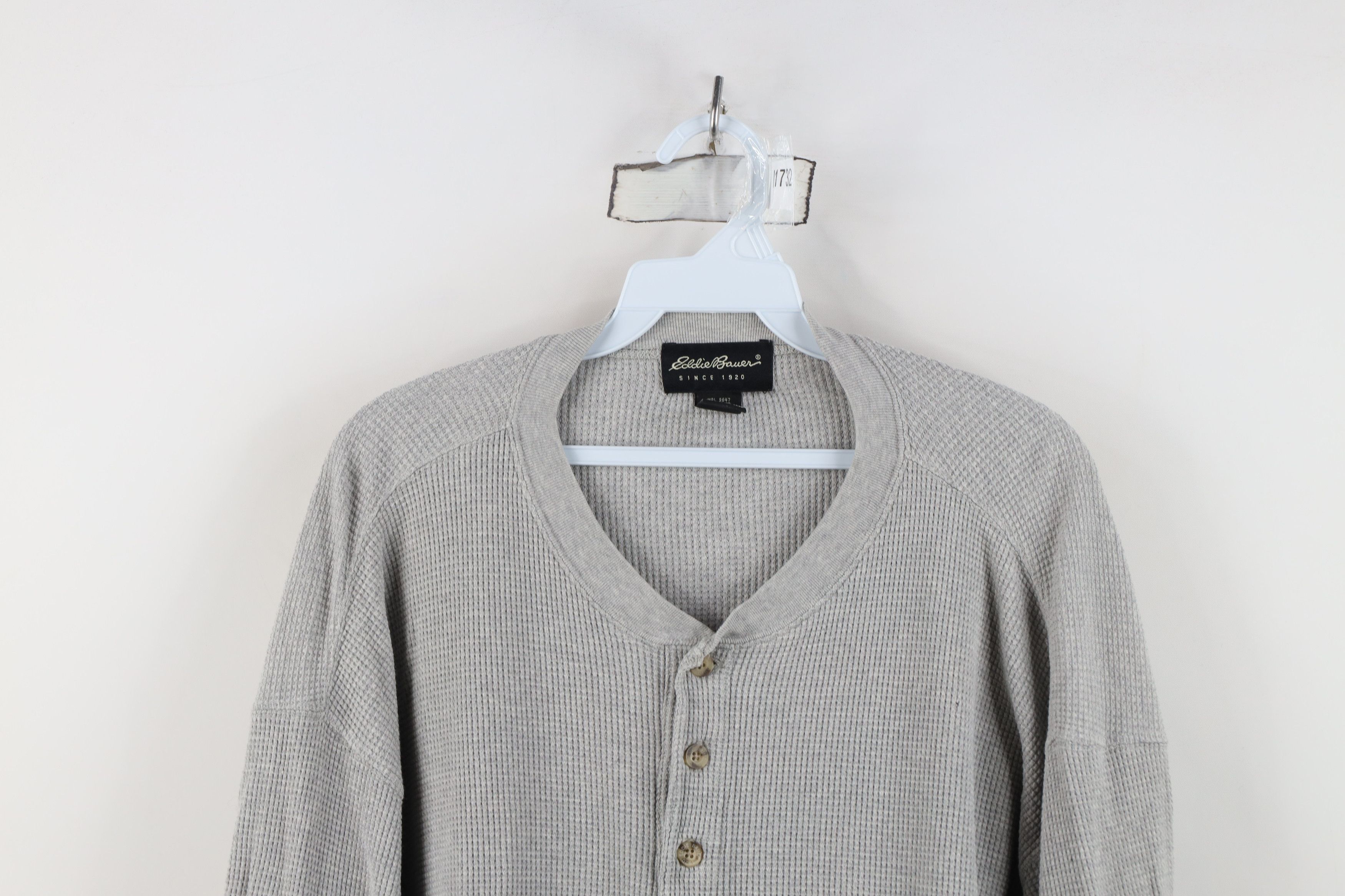 Eddie Bauer Vintage 90s Eddie Bauer Knit Long Sleeve Henley T-Shirt Gray Size US XL / EU 56 / 4 - 2 Thumbnail