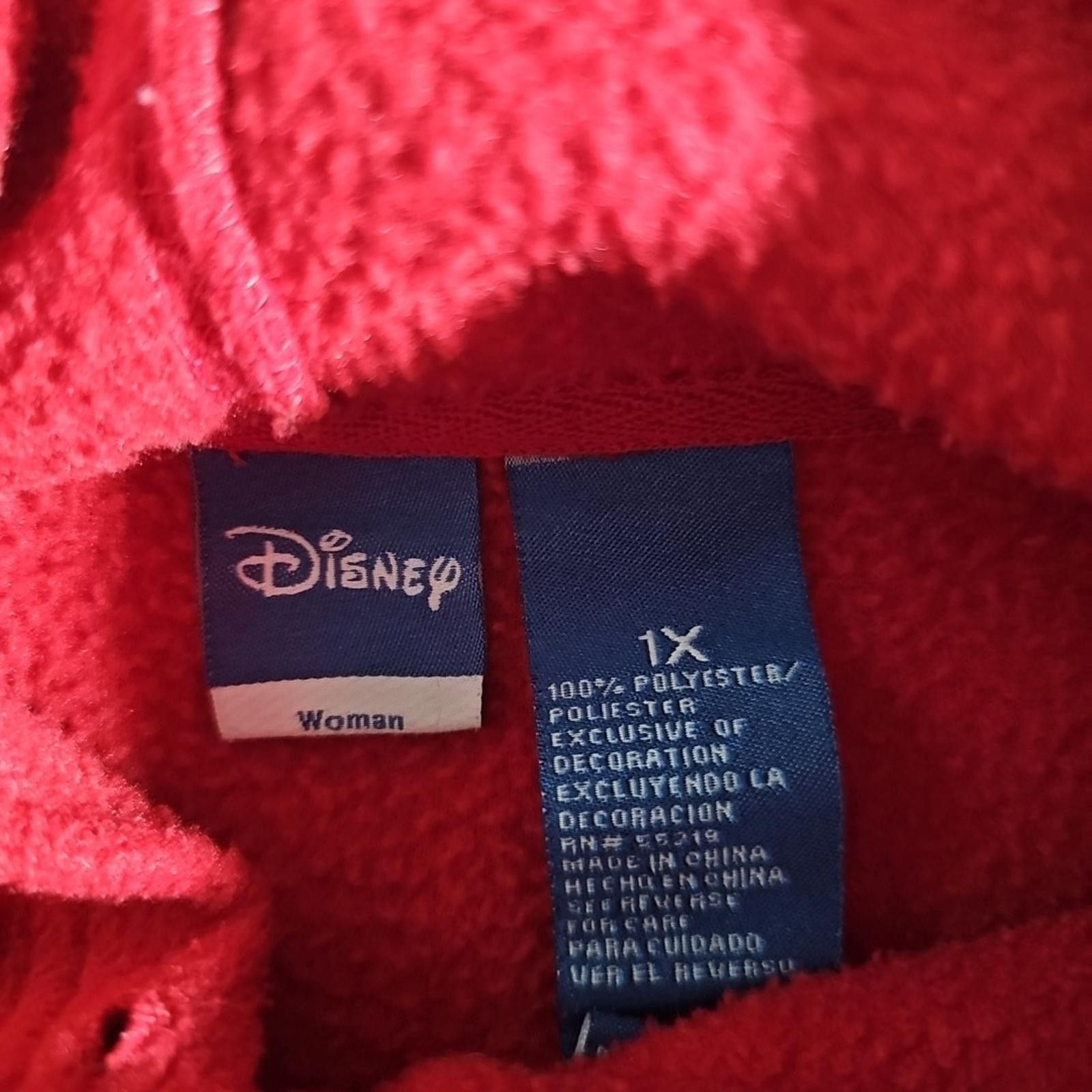 Disney Disney Mickey Mouse Red Fleece Full Zip Hoodie Women's 1X Size XL / US 12-14 / IT 48-50 - 3 Thumbnail