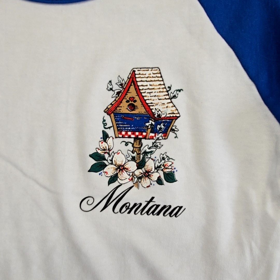 Vintage Vintage Montana Raglan Shirt S Birdhouse Graphic Blue Tee Size US L / EU 52-54 / 3 - 2 Thumbnail