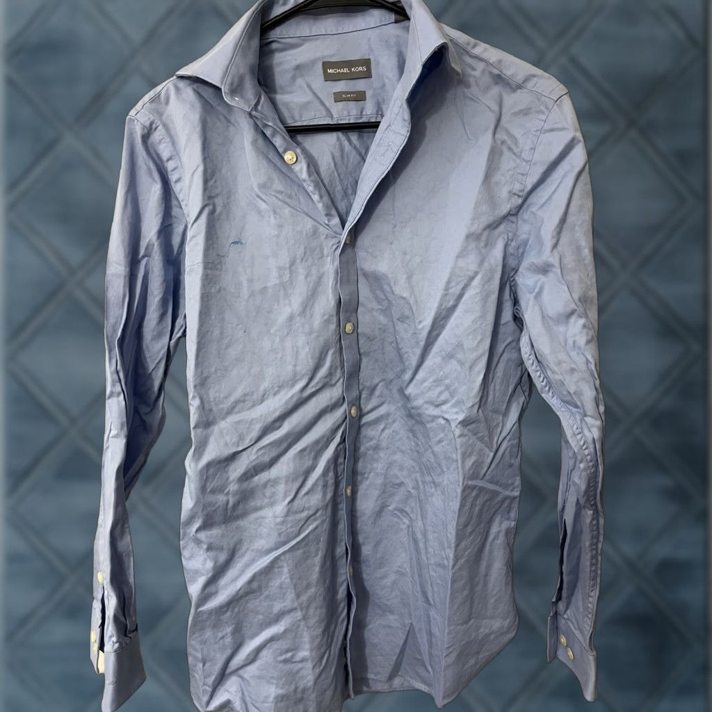 Michael Kors Michael Kors Men Button-Up Shirt Slim Fit Blue Long Sleeve Size 15 32/33 Regular Size US M / EU 48-50 / 2 - 1 Thumbnail