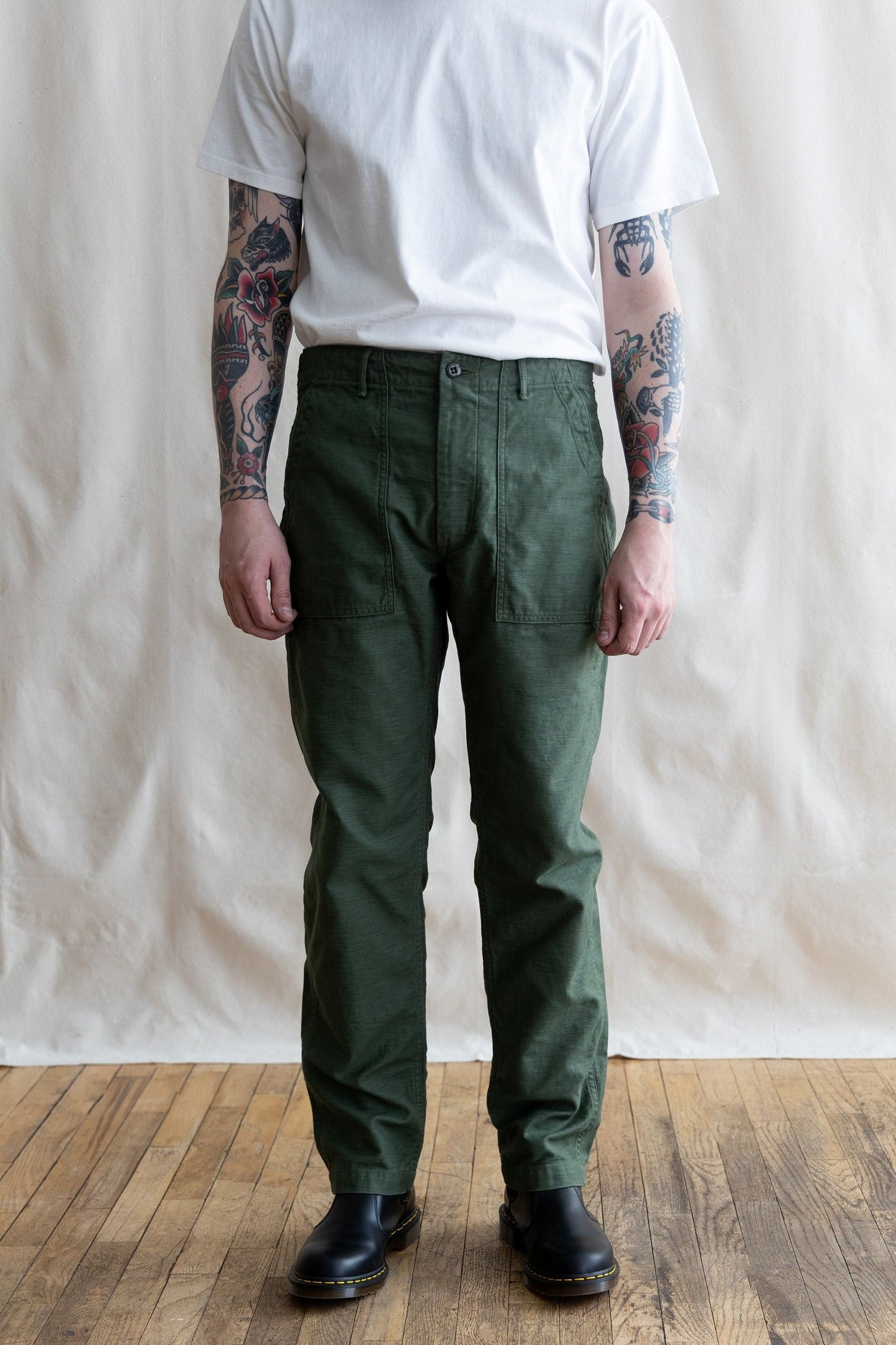 orSlow Slim Fit Fatigue Pants - Olive (can fit 28~30)