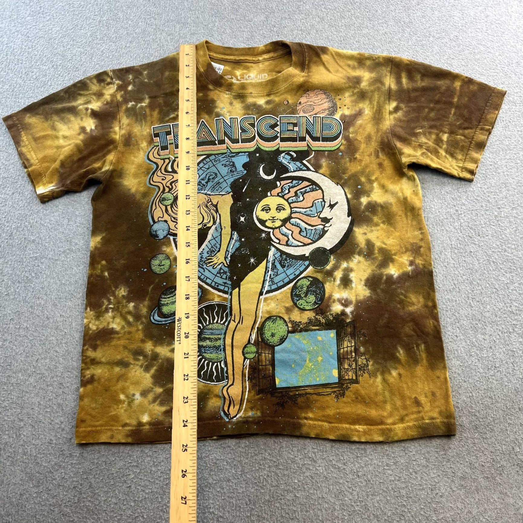 Liquid Blue Liquid Blue Transcend Shirt Mens Small Brown Tie Dye Psychedelic Cosmic Graphic Shirt Size US S / EU 44-46 / 1 - 3 Thumbnail