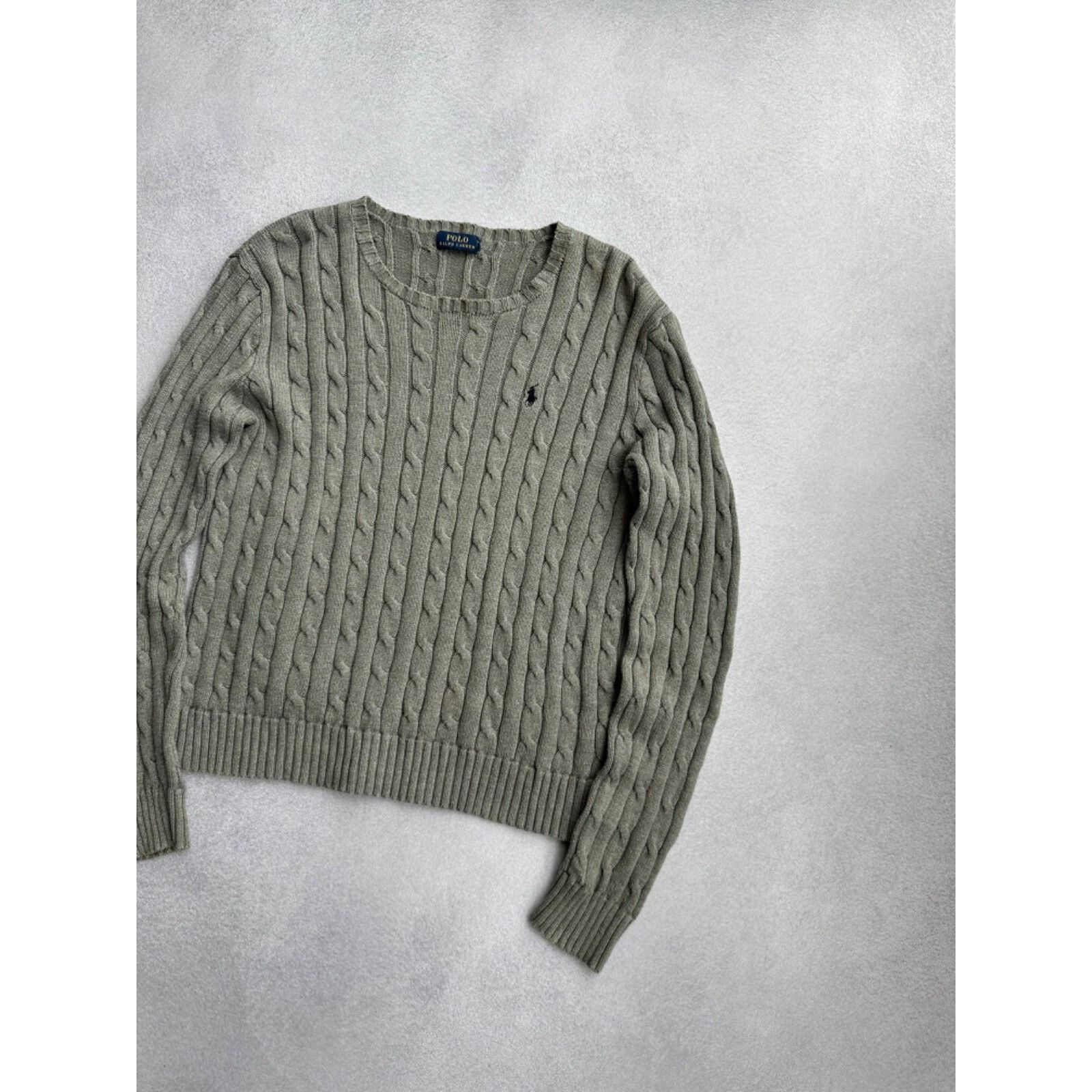 Polo Ralph Lauren VTG Polo Ralph Lauren Cable Knit Woman Dark Grey Sweater Size US L / EU 52-54 / 3 - 5 Thumbnail