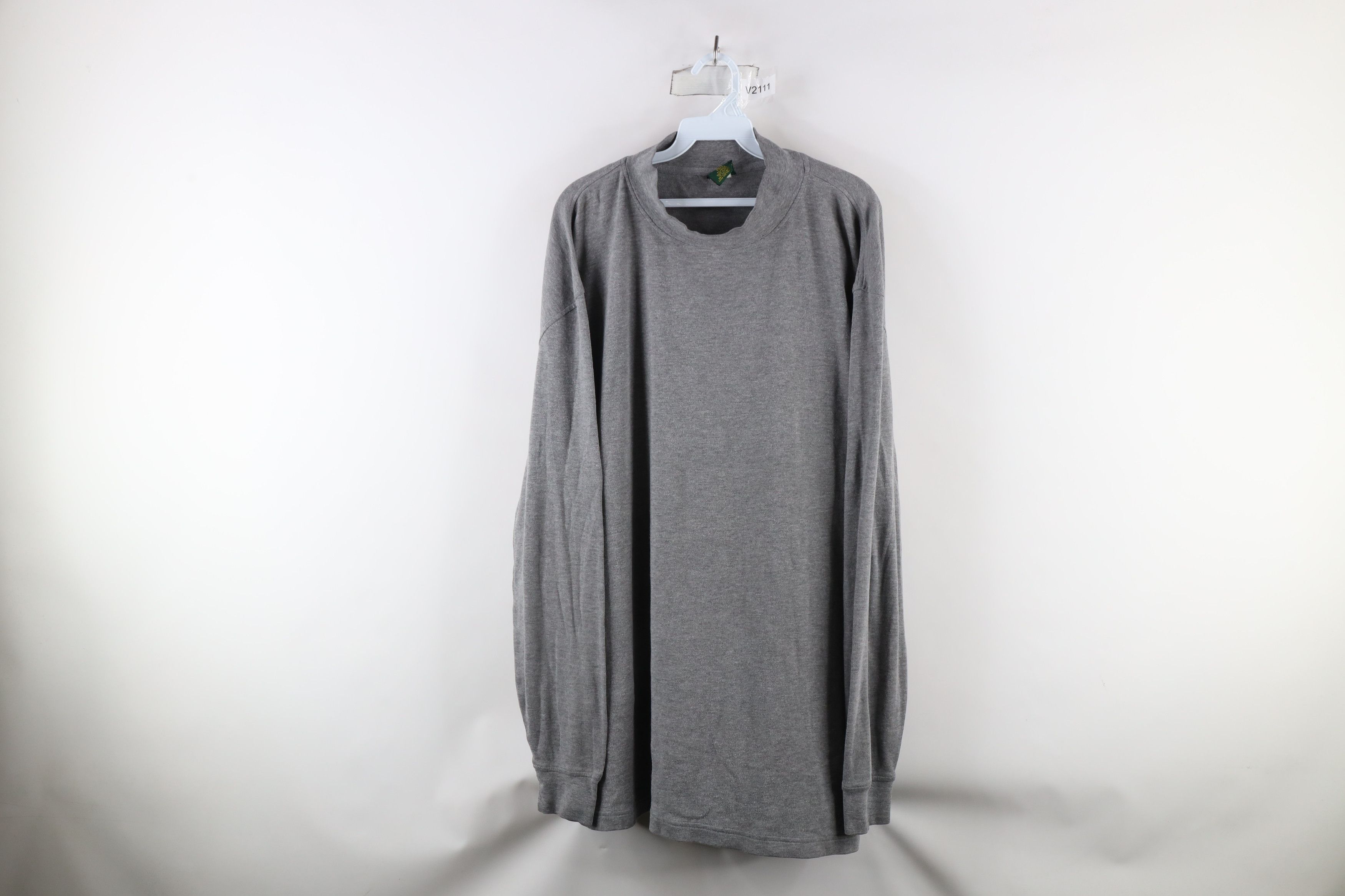 Cabelas × Vintage Vintage 90s Cabelas Blank Long Sleeve Mock Neck T-Shirt Gray Size US XXL / EU 58 / 5 - 1 Thumbnail