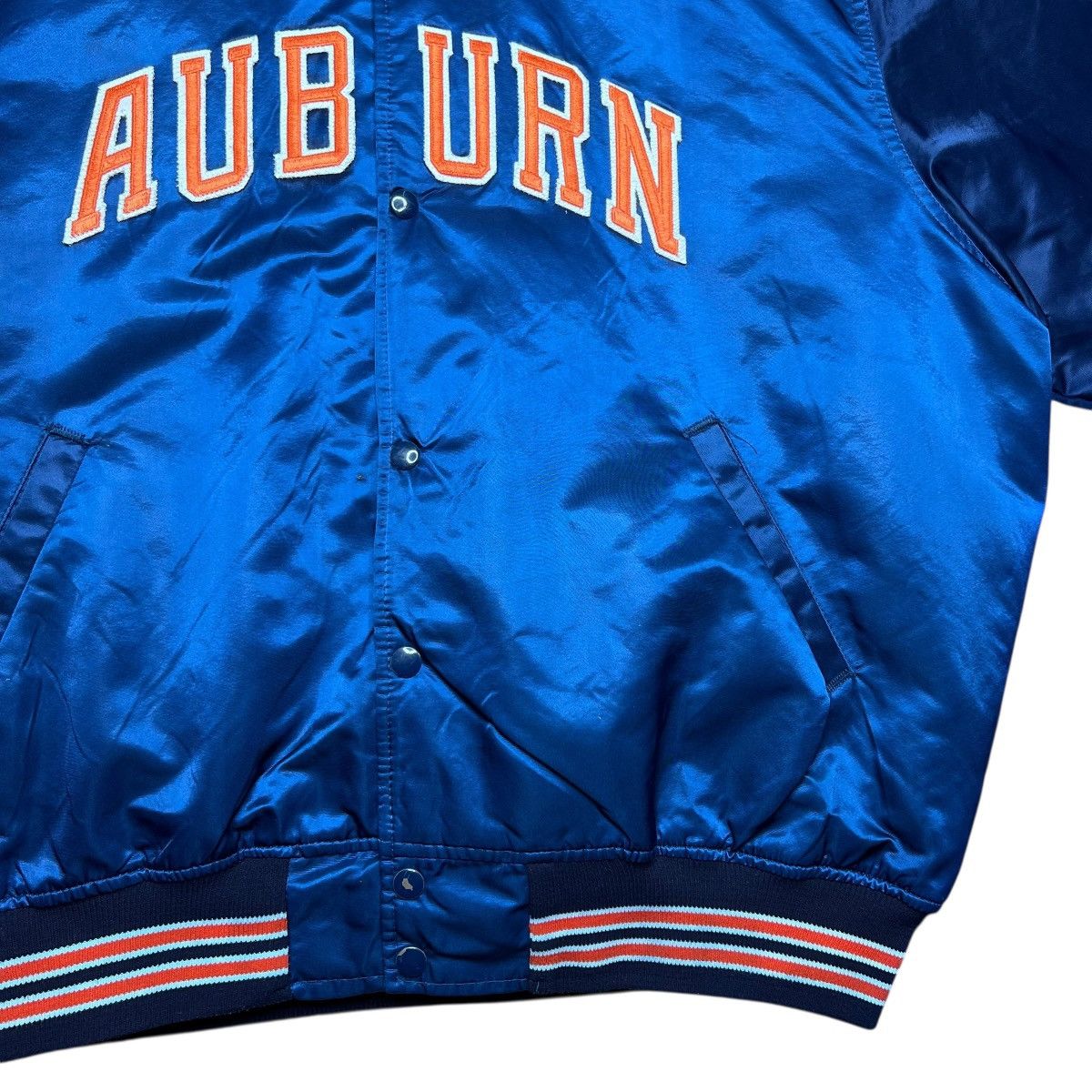 Starter Vintage 1980s NCAA Auburn Tigers Starter Satin Bomber Jacket Size US XL / EU 56 / 4 - 11 Thumbnail