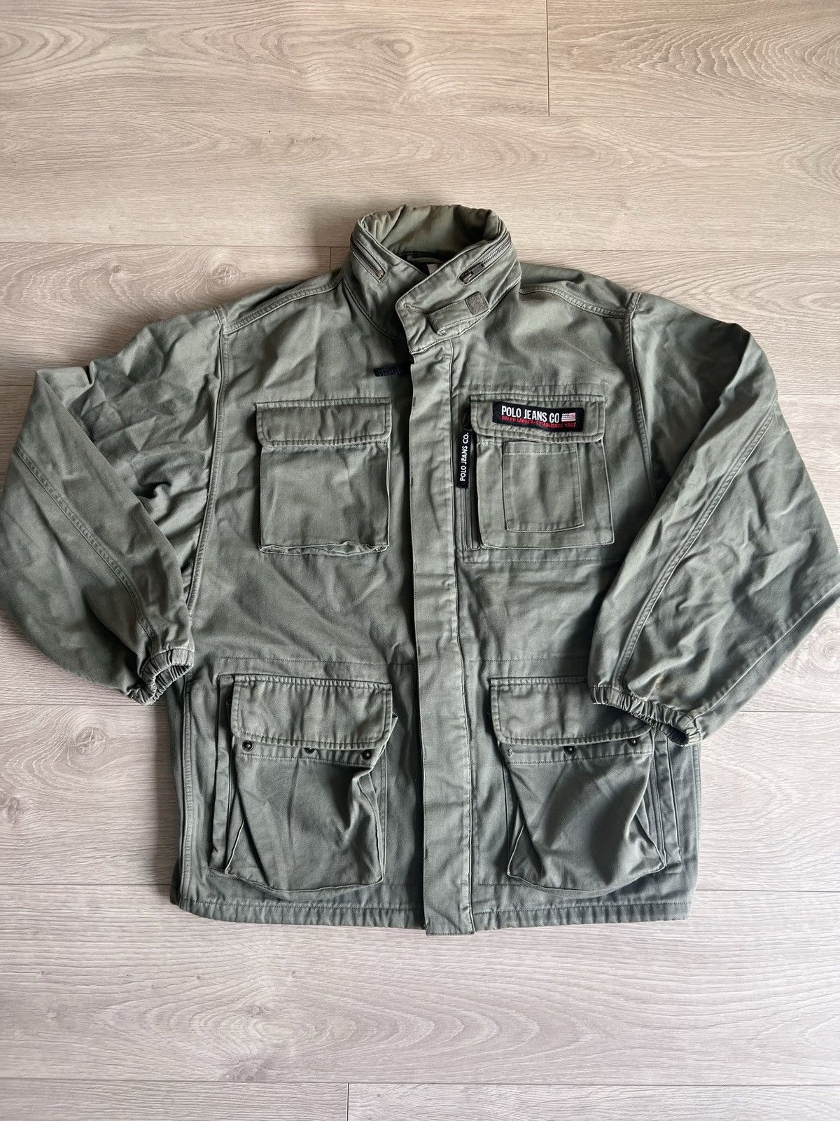 Vintage 90s Polo Ralph Lauren Jeans Co Army Military Jacket 
