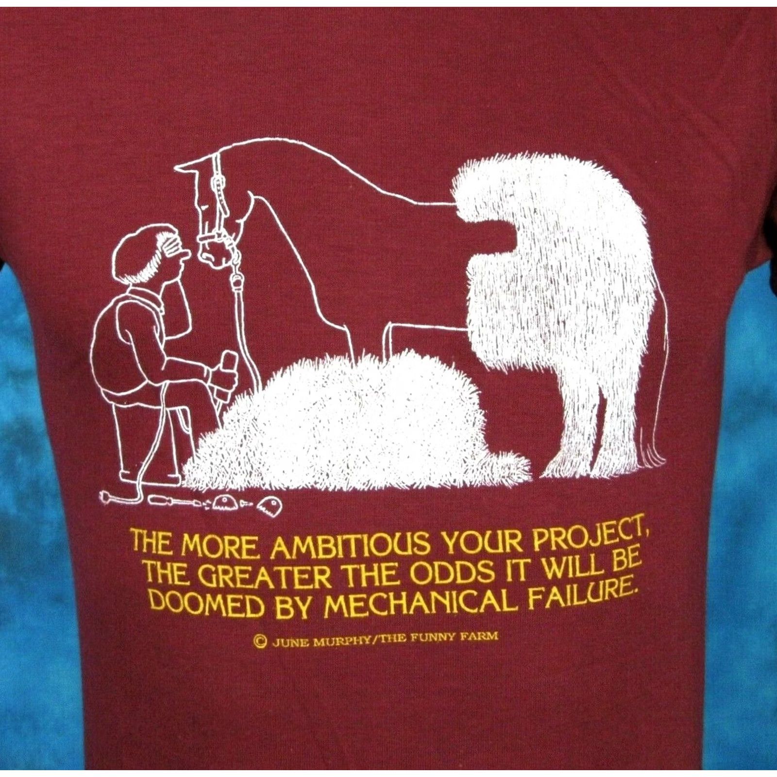Vintage VINTAGE HORSE HAIRCUT JOKE CARTOON T-Shirt SMALL/MEDIUM Mens XS? Size US S / EU 44-46 / 1 - 2 Thumbnail