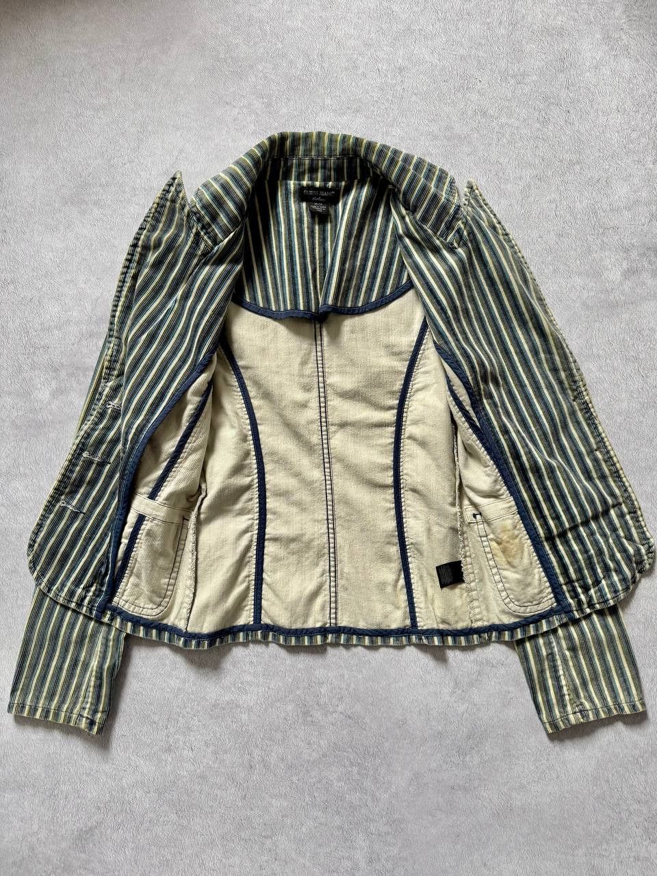 Guess Vintage 2000s Guess Jeans Corduroy Striped Blazer Size XS / US 0-2 / IT 36-38 - 11 Thumbnail
