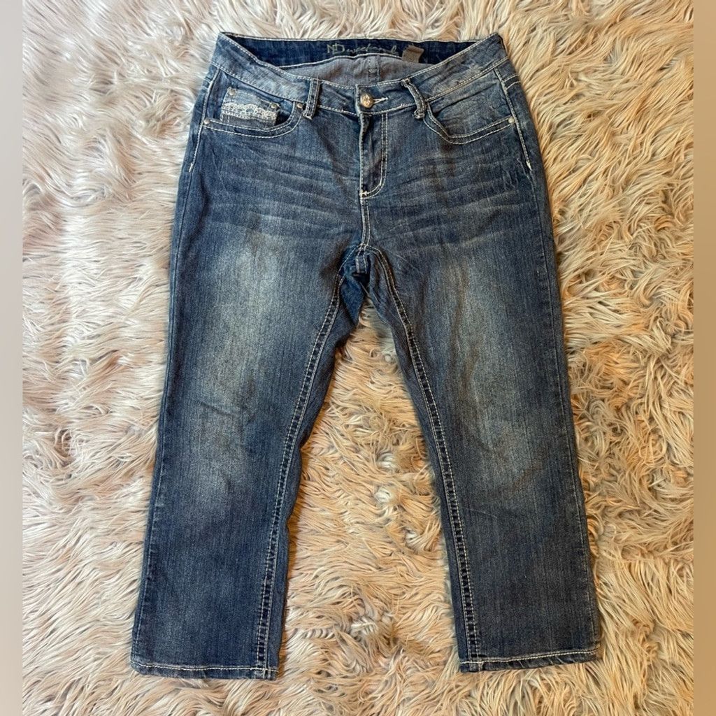 Other Denim Y2K faded cross jeans w detailing size 10 womens Size 32" / US 10 / IT 46 - 2 Thumbnail