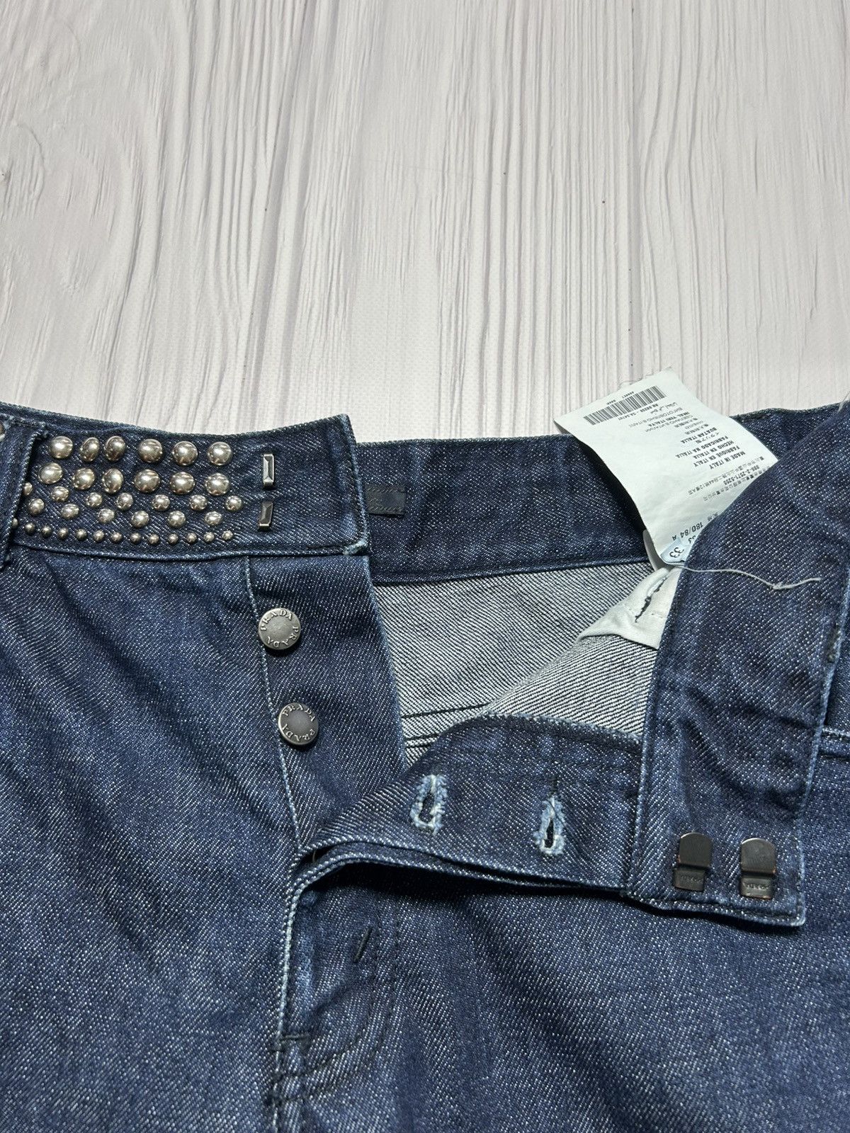 Prada Prada SS12 Studded Waistband Denim Pants Size 33 Size US 33 - 12 Thumbnail