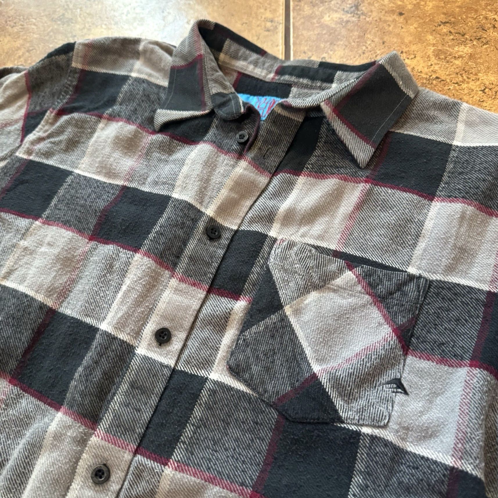 Emerica VINTAGE Emerica HSU Late Nights Skateboarding Flannel Button Up Shirt Mens L Gray Plaid Night Size US L / EU 52-54 / 3 - 3 Thumbnail