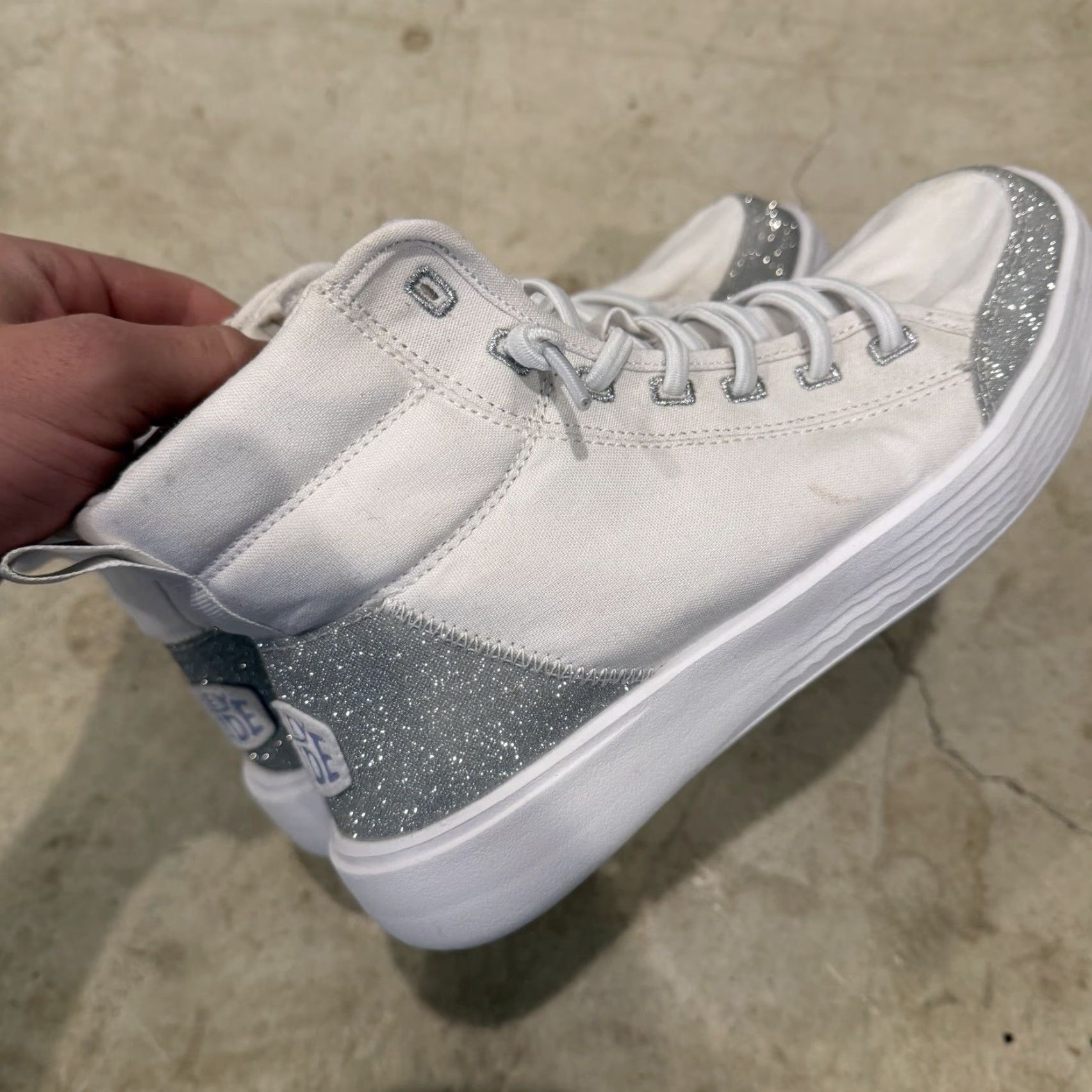 Vintage Hey Dude Cody Hi Sparkle Lace-Up High Top White Size J5 / 5 Womens Shoes Size S / US 4 / IT 40 - 3 Thumbnail