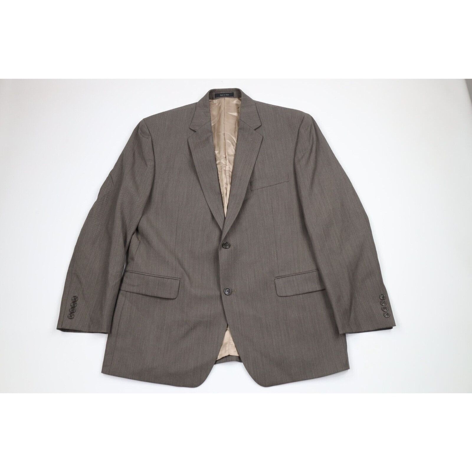 Calvin Klein Calvin Klein Wool 2 Piece Wedding Suit Brown Size 44R - 2 Thumbnail