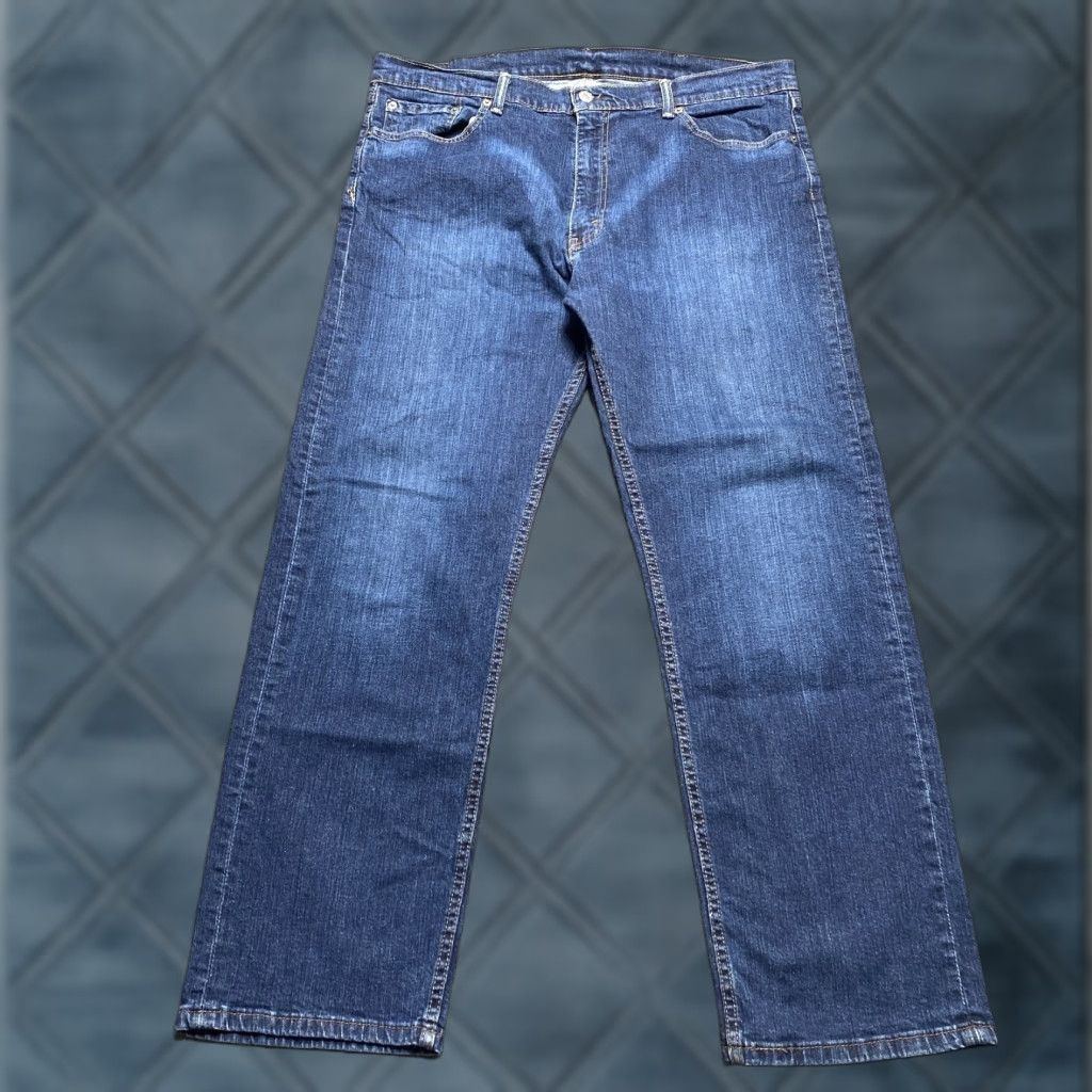 Levi's Levi's Jeans Mens 42x30 Blue Straight Leg Stretch Denim Medium Wash Regular Rise 5-Pocket Western, Workwear, Everyday Mens Size US 42 / EU 58 - 1 Thumbnail