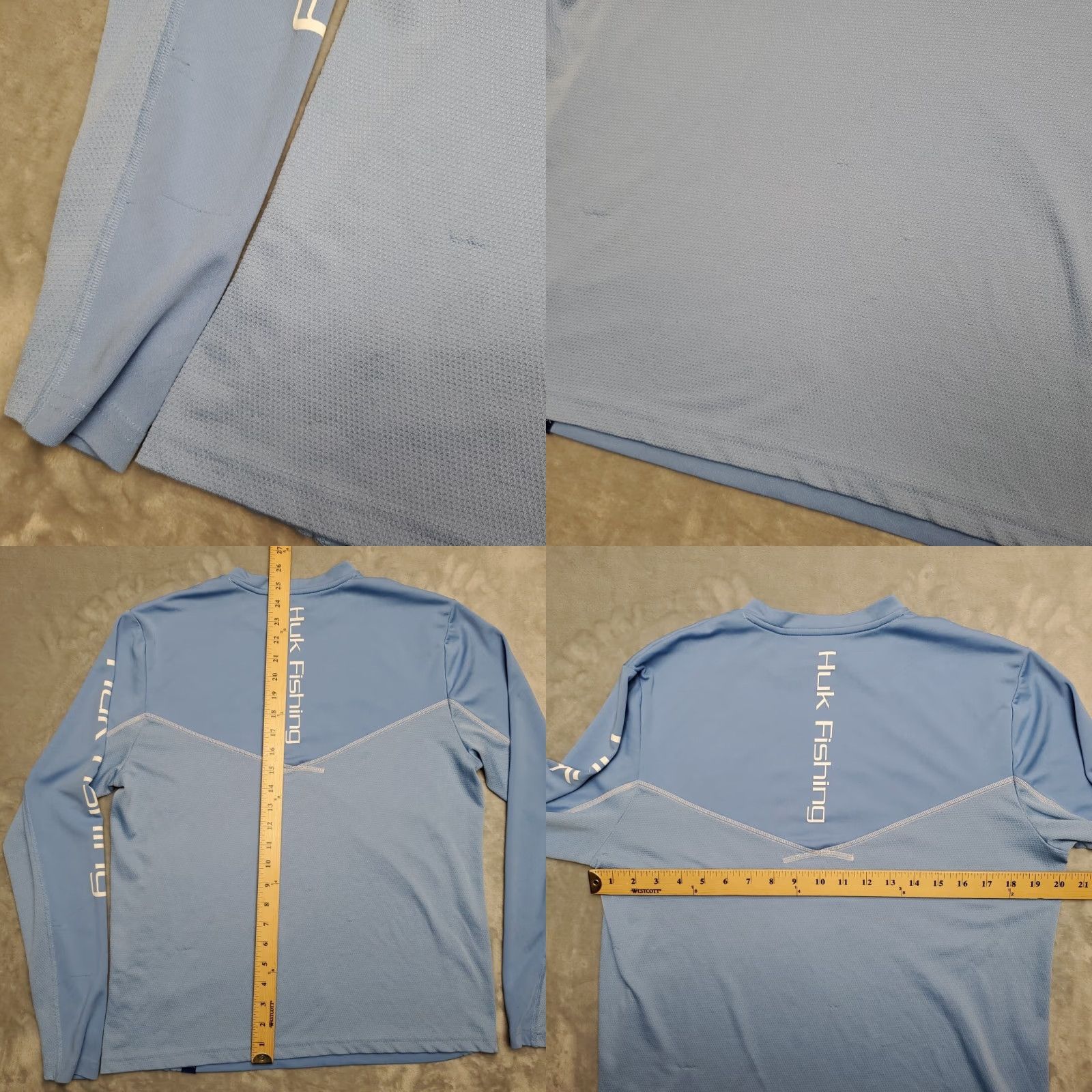 Vintage VINTAGE HUK Shirt Mens Small Blue Performance Stretch Blend UPF Outdoor Fish Size US S / EU 44-46 / 1 - 8 Thumbnail