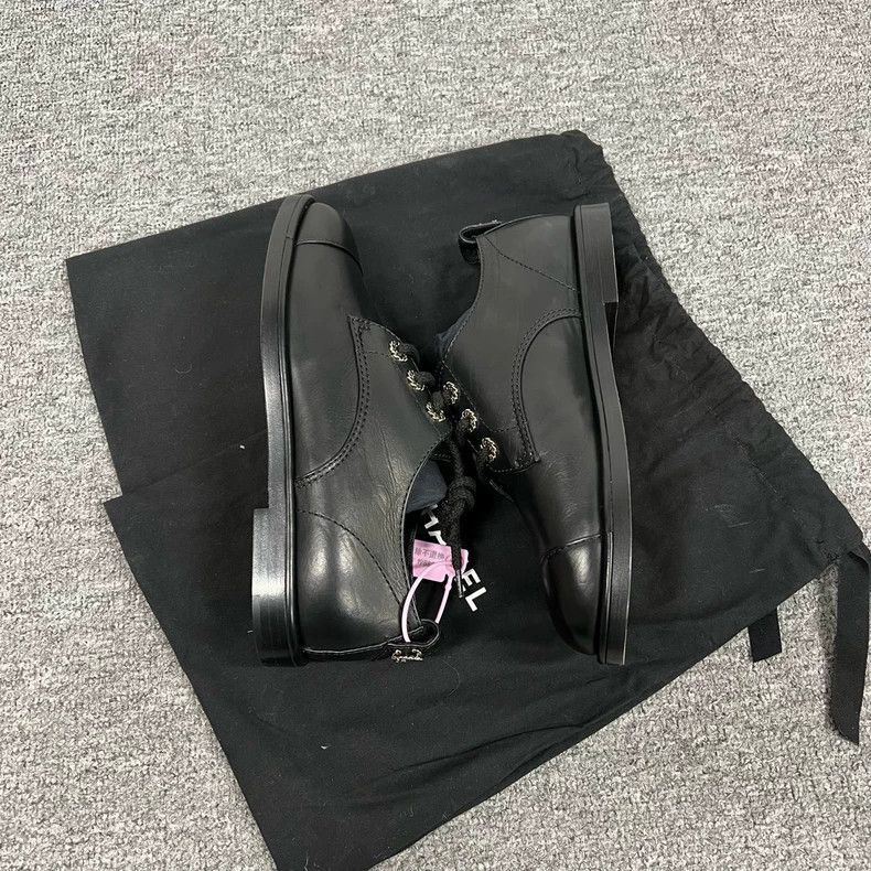 Chanel chanel black leather loafers with double C Size US 7.5 / EU 40-41 - 4 Thumbnail