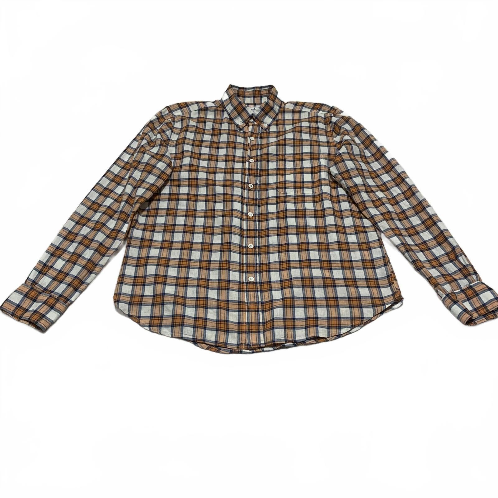 Steven Alan Steven Alan Men's Button-Down Shirt S Brown Orange Plaid USA Size US S / EU 44-46 / 1 - 1 Thumbnail