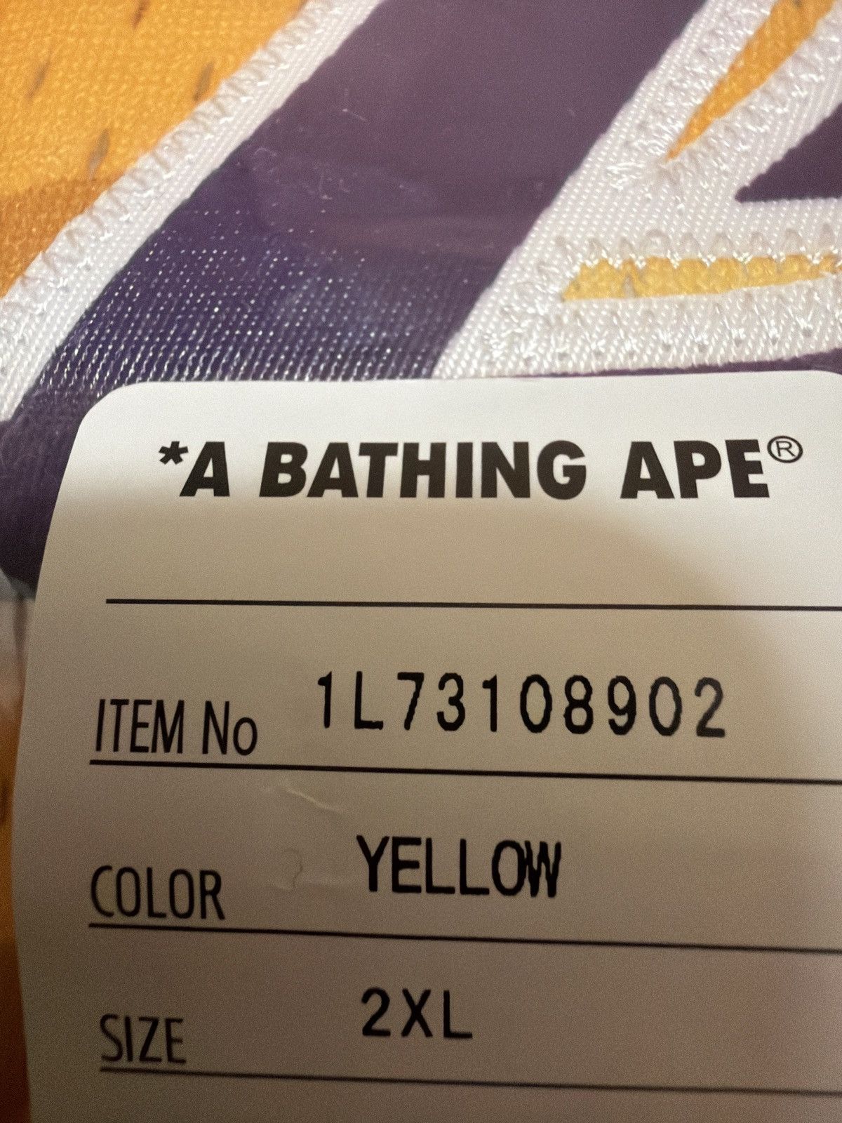 Bape × Mitchell & Ness × NBA [BAPE X M&N NBA) LOS ANGELES LAKERS SWINGMAN JERSEY Size US XXL / EU 58 / 5 - 4 Thumbnail