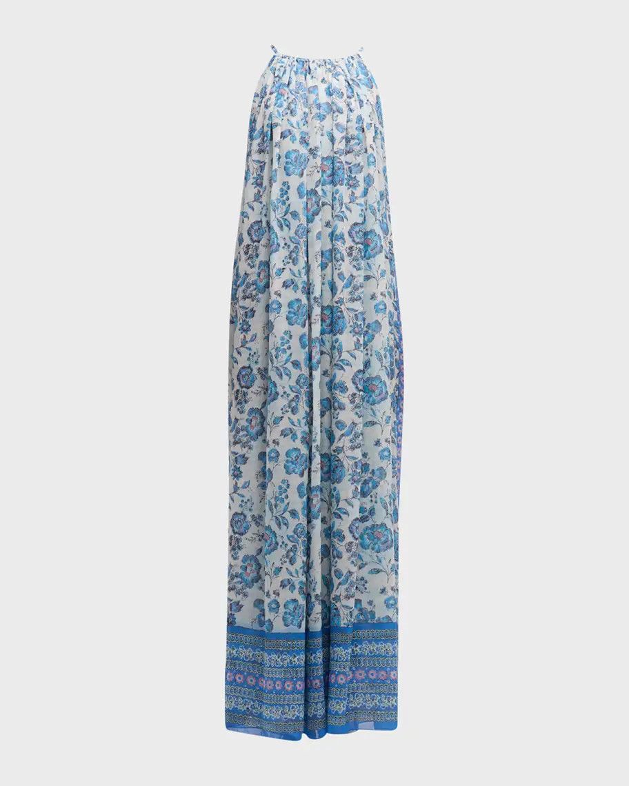 Loro Piana o1srvl11e0824 Christel Flower Maxi Dress in Multicolor Size L / US 10 / IT 46 - 1 Thumbnail