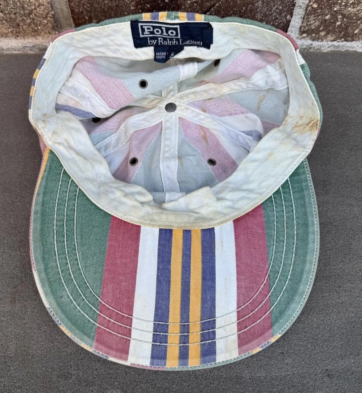 Vintage Polo Ralph Lauren Striped Fitted Hat (Size L)