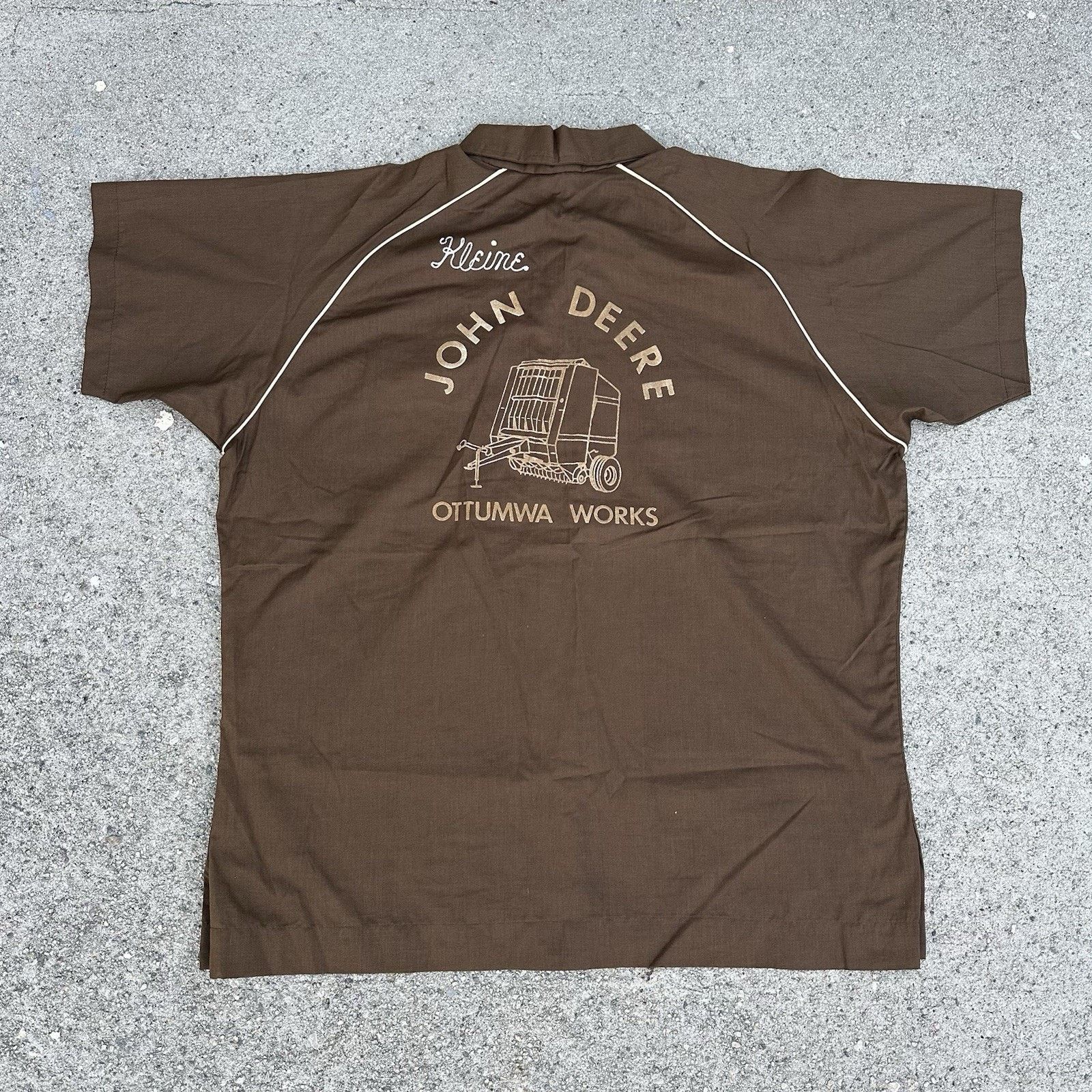 Unsound Rags × Vintage Vintage 70s 80s King Louie John Deere Brown Bowling Shirt Size US XL / EU 56 / 4 - 4 Thumbnail
