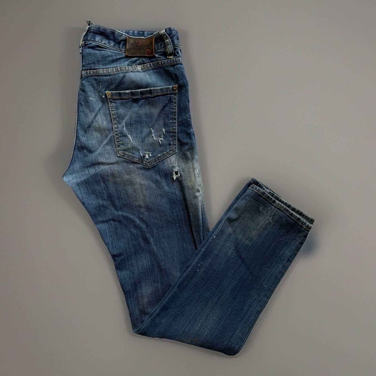 Dsquared2 Dsquared2 Jeans 33 Blue Distressed Button Fly Workwear Size US 33 - 1 Thumbnail