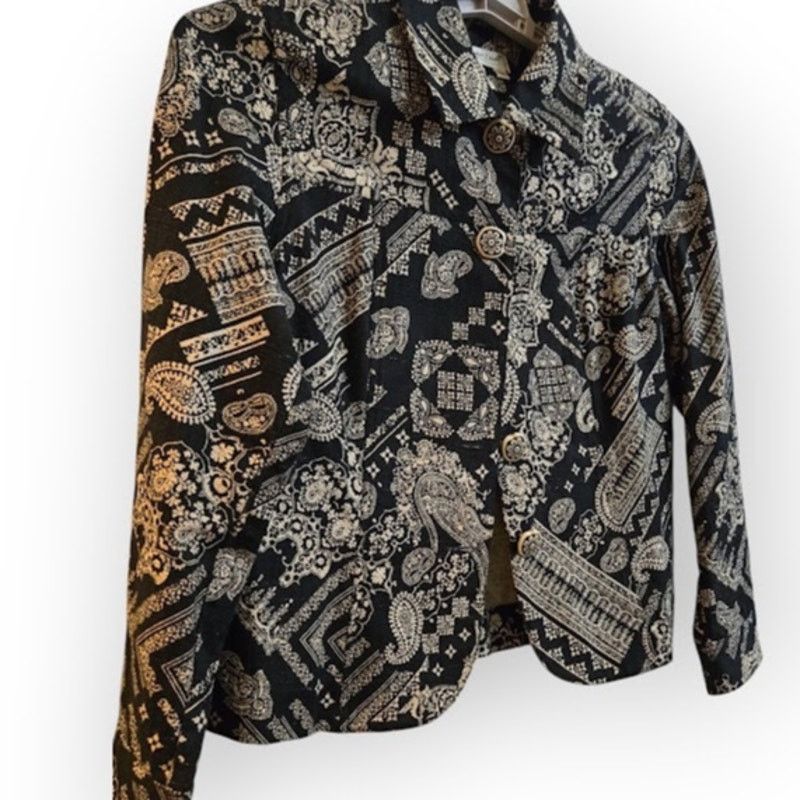Coldwater Creek Coldwater Creek Women’s Petite Medium Patterned Jacket Size M / US 6-8 / IT 42-44 - 2 Thumbnail