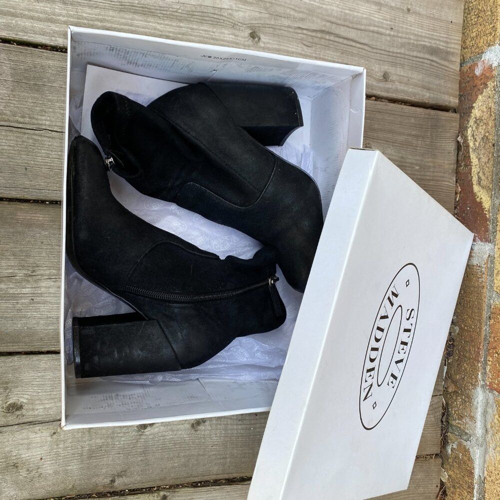 Steve Madden Vintage Steve Madden TATEE Black Block Heel Ankle Booties S Size US 5 / IT 35 - 3 Thumbnail