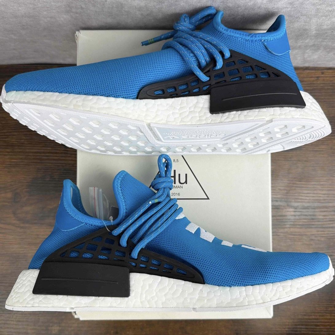 Adidas × Pharrell NEW Adidas NMD Hu x Pharrell Human Race Sharp Blue BB0618 OG Size US 8.5 / EU 41-42 - 5 Thumbnail