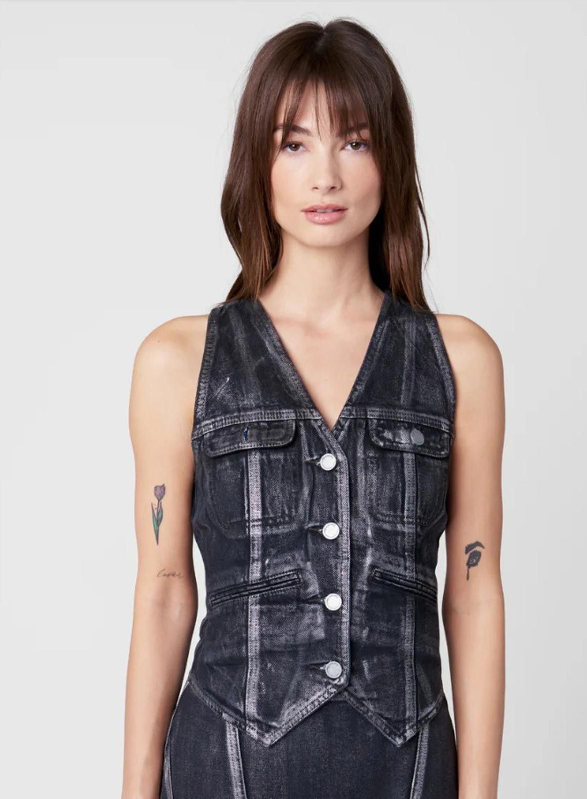 BLANKNYC New SOLD OUT NWT BLANKNYC Denim Vest in Metallic Heart Sz M Size M / US 6-8 / IT 42-44 - 1 Thumbnail