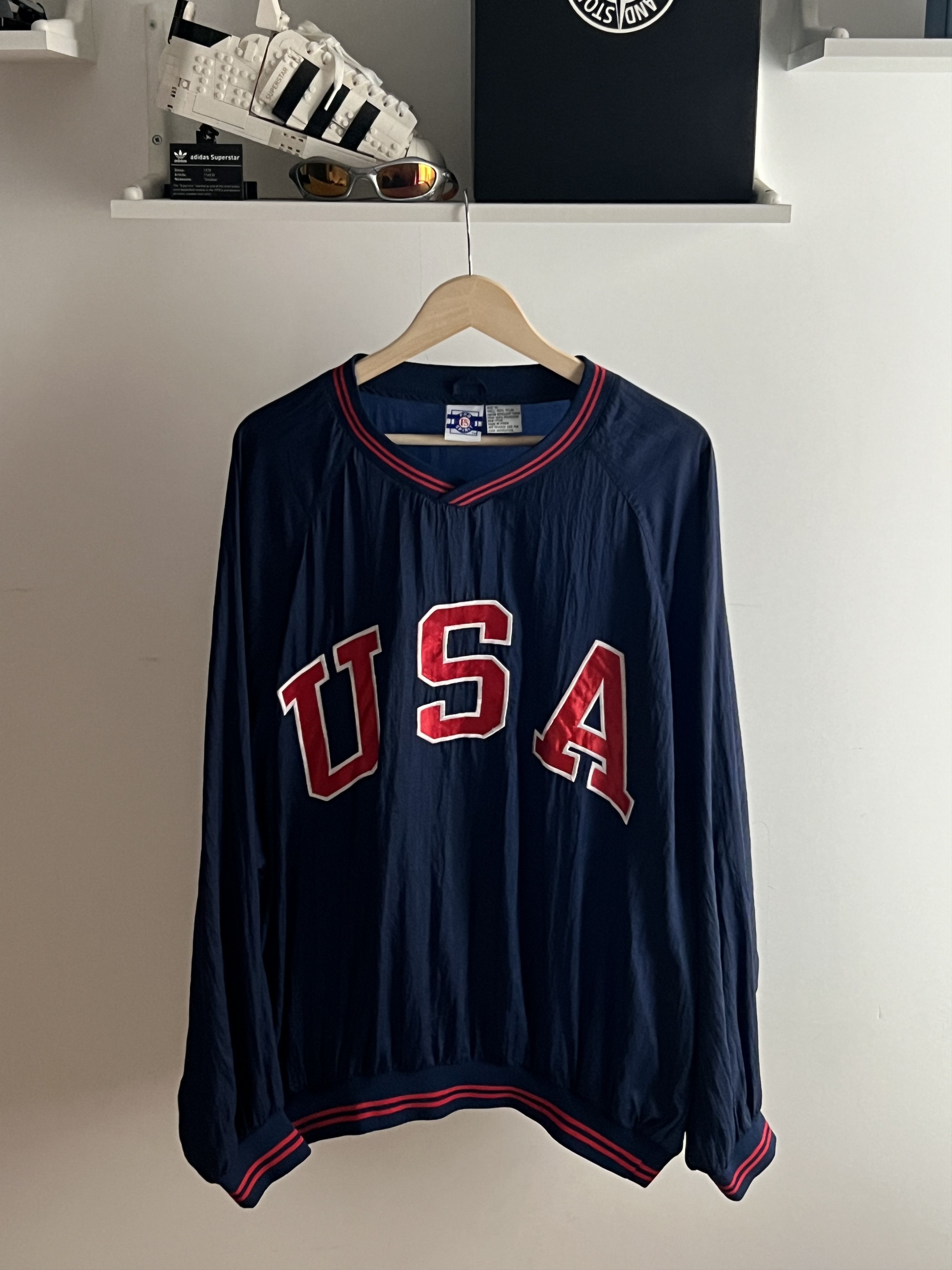 USA Olympics Light Jacket Windbreaker Pro Spirit USA Olympic V Neck Size US XL / EU 56 / 4 - 1 Thumbnail
