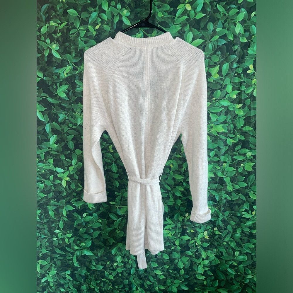 Talbots T by Talbots cream cardigan with waist tie Size L / US 10 / IT 46 - 4 Thumbnail