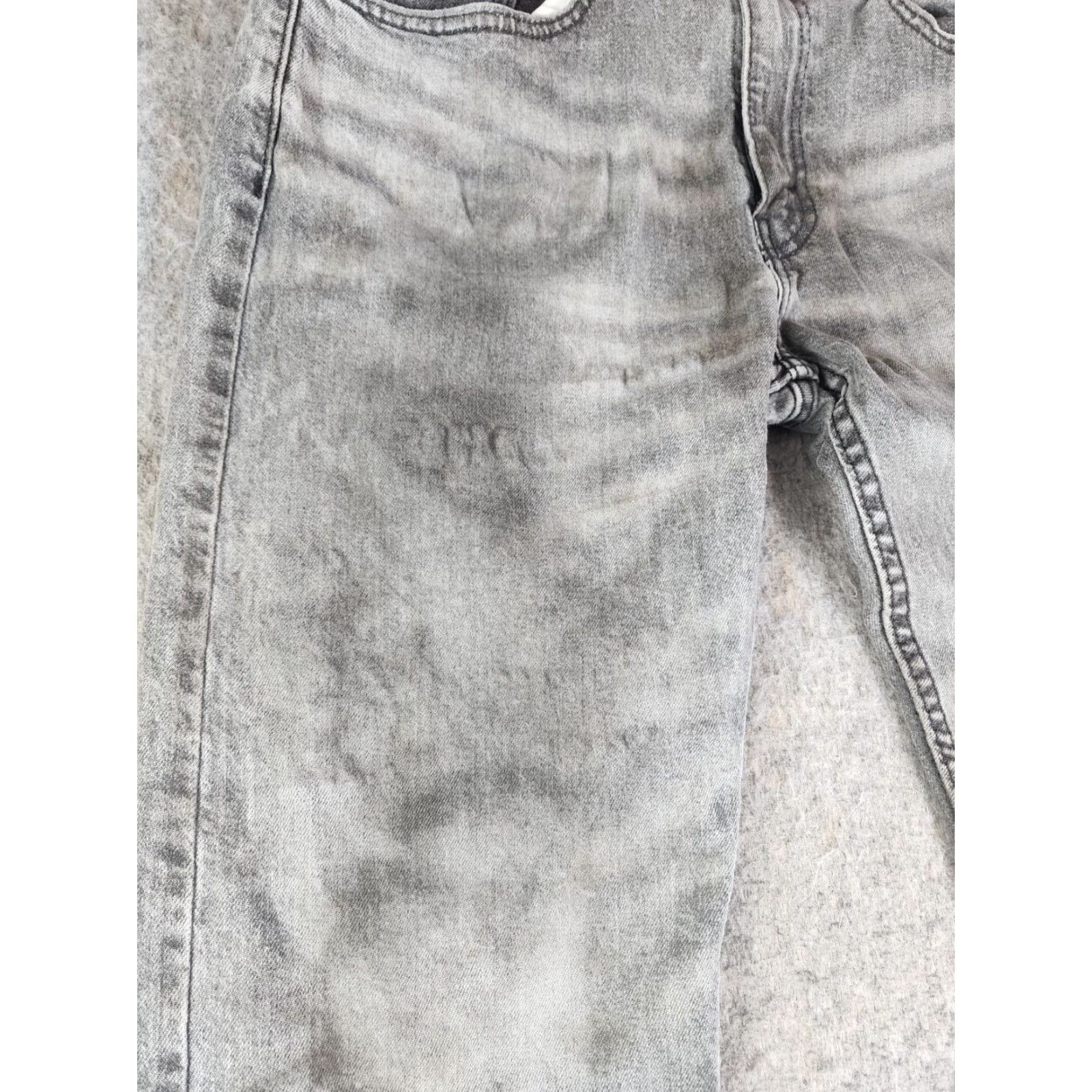 Levi's Levi's 502 Jeans Men's 34x34 Regular Taper Gray Stretch Distressed Whiskers Denim 5-Pocket Zipper Button Belt Loops Size US 34 / EU 50 - 2 Thumbnail