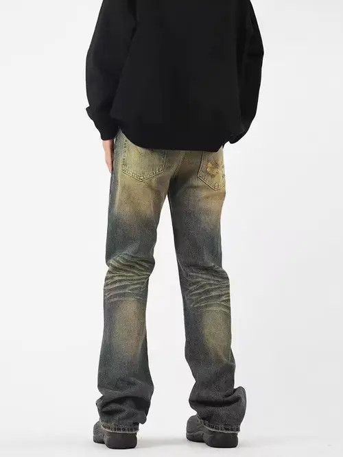 VIBE Vintage distressed washed micro-flare jeans Size US 32 / EU 48 - 6 Thumbnail